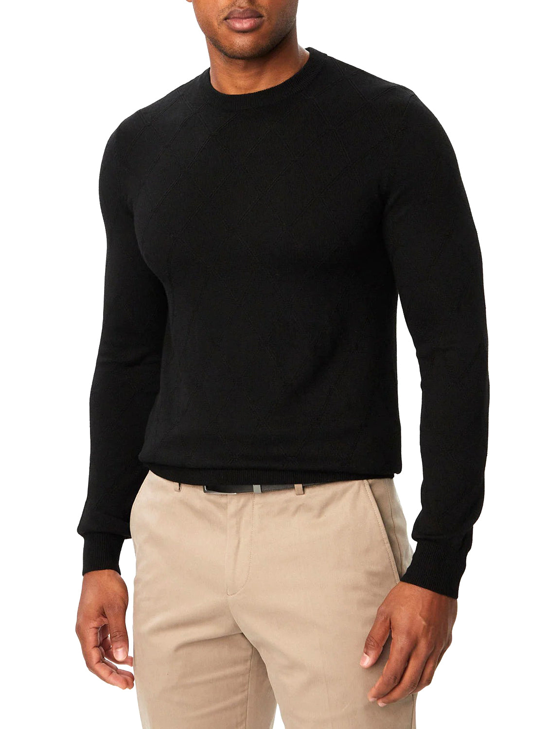 GUESS 2 USCITA Felpa Girocollo Guess Nial Cn Ls Diamond Stitch Swtr - Nero Nero