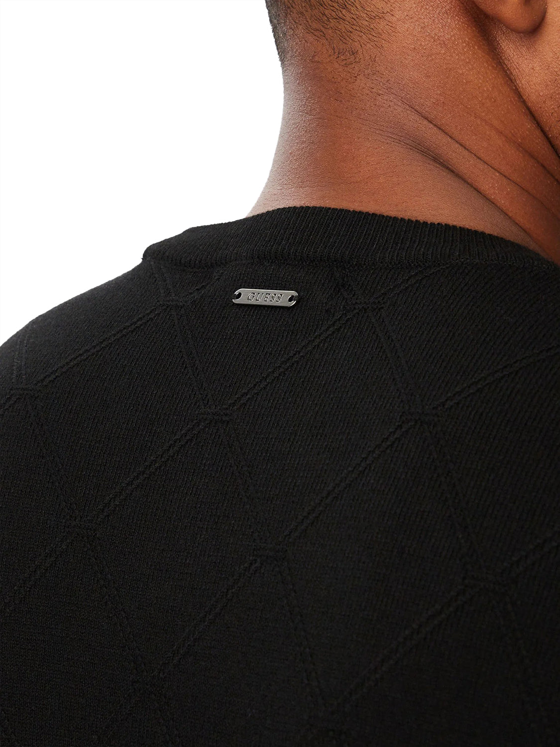 GUESS 2 USCITA Felpa Girocollo Guess Nial Cn Ls Diamond Stitch Swtr - Nero Nero
