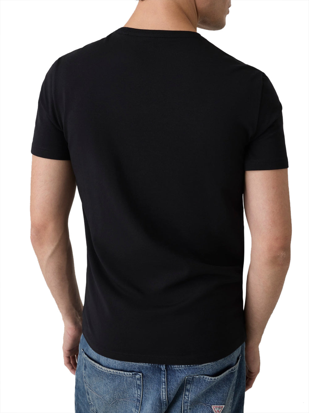GUESS 2 USCITA Guess T-Shirt In Misto Cotone - Nero Jet Black A996