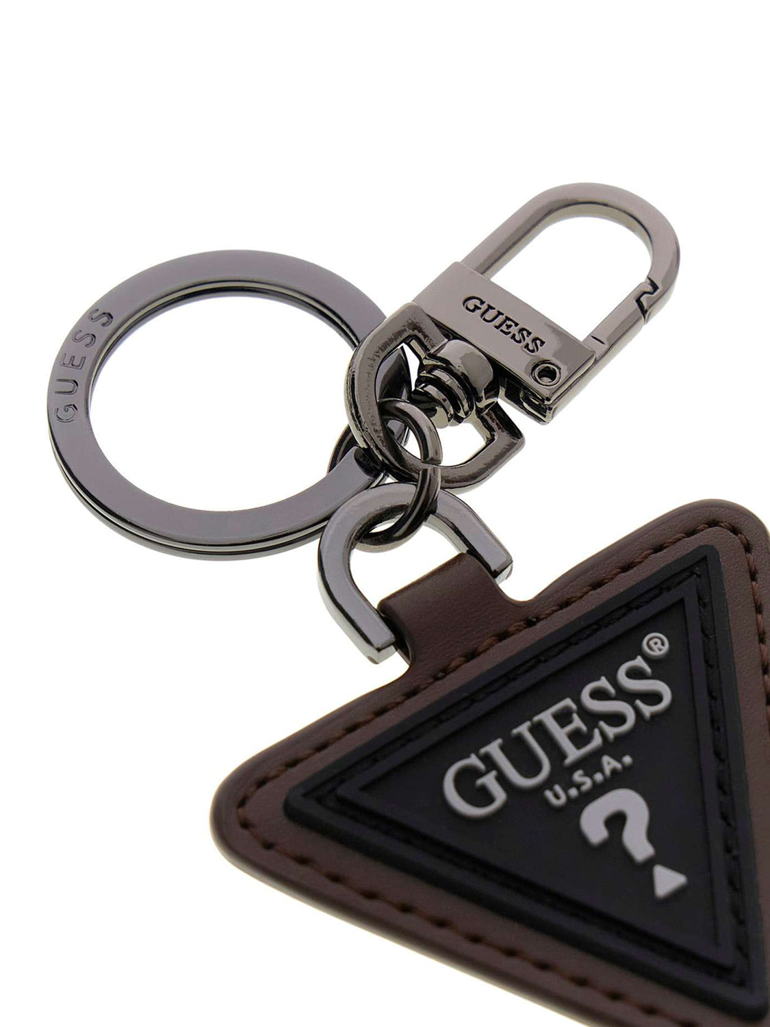 GUESS 2 USCITA Portachiavi Guess Con Logo Grigio Scuro Dark Oak/Grey