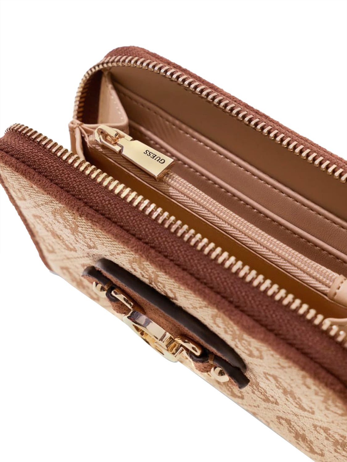 GUESS 2 USCITA Portafoglio Samantha Guess - Beige Latte Logo/Brown