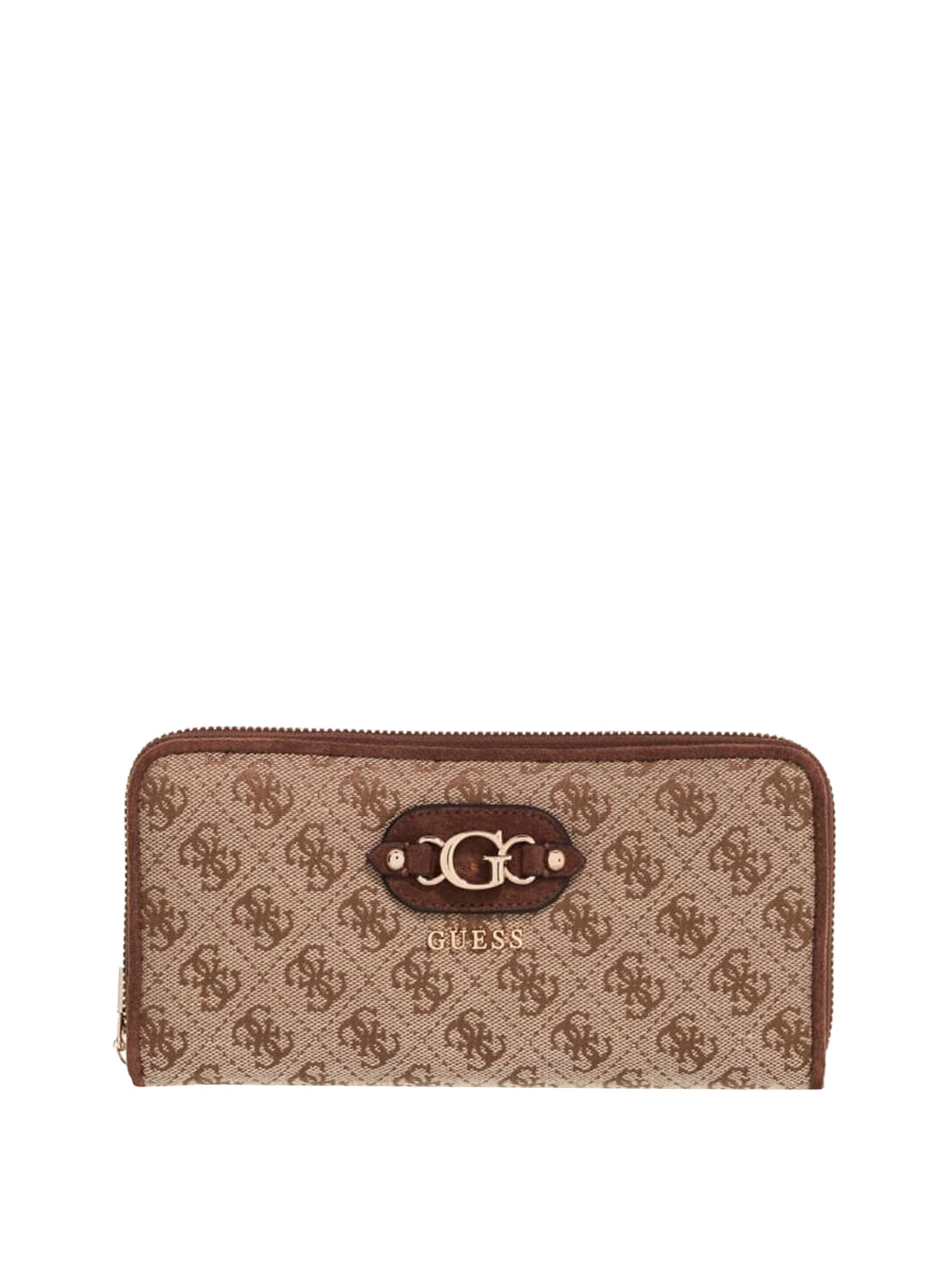 GUESS 2 USCITA Portafoglio Maxi Samantha Guess - Beige Latte Logo/Brown