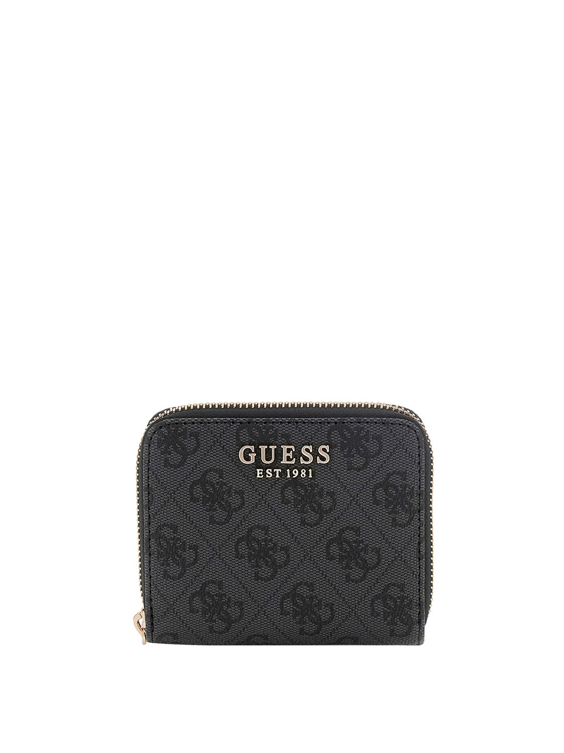 GUESS 2 USCITA Mini Portafoglio Guess Laurel Zip Around - Nero Coal Logo