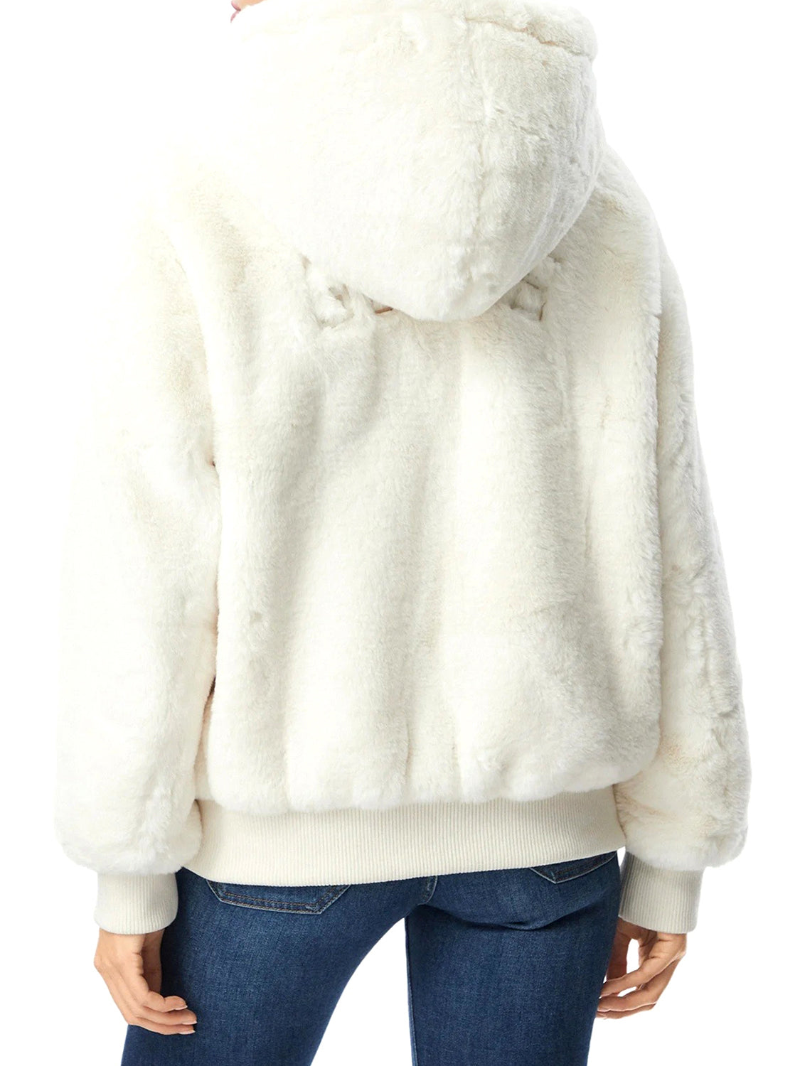 GUESS 2 USCITA Giacca New Lucrezia Faux Fur Logo Jac Guess - Bianco Crema Cream white