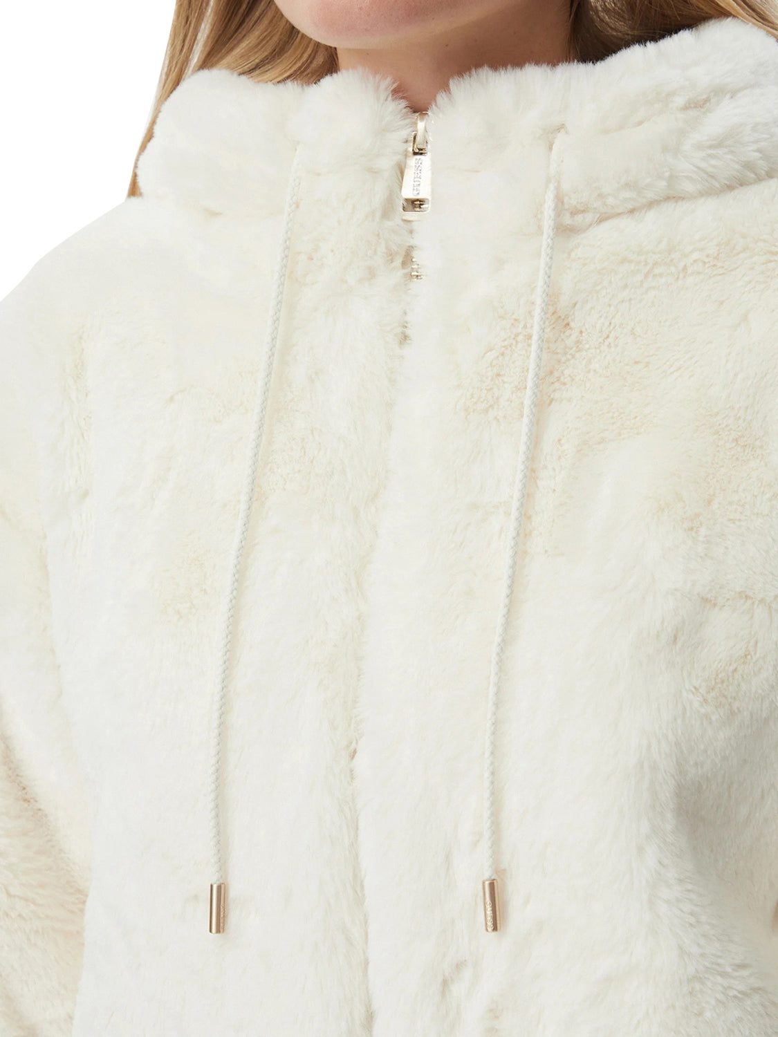 GUESS 2 USCITA Giacca New Lucrezia Faux Fur Logo Jac Guess - Bianco Crema Cream white