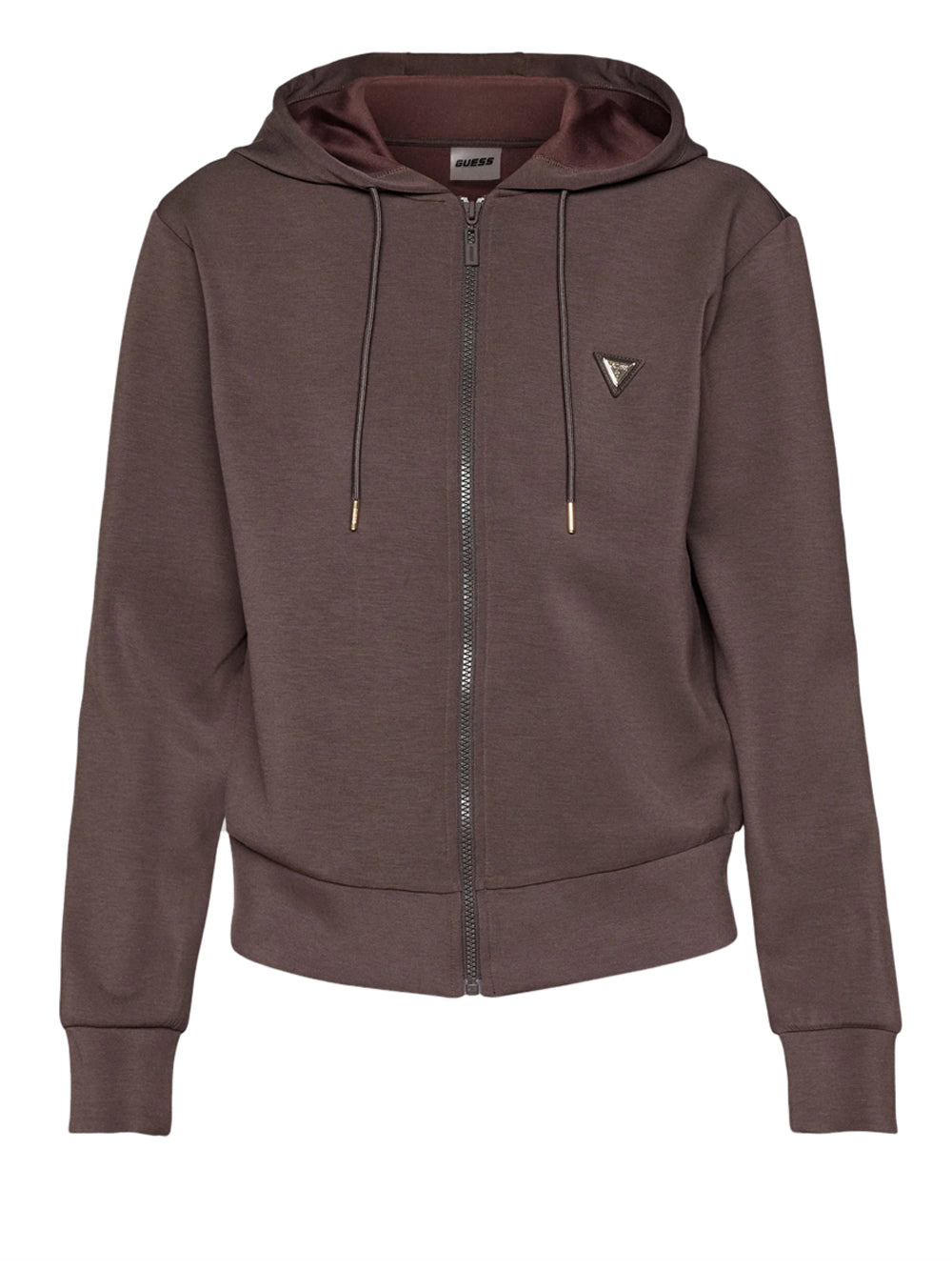 GUESS ATHLEISURE 1 USCITA Guess Felpa Zip Olympe - Coffee Coffee Roast