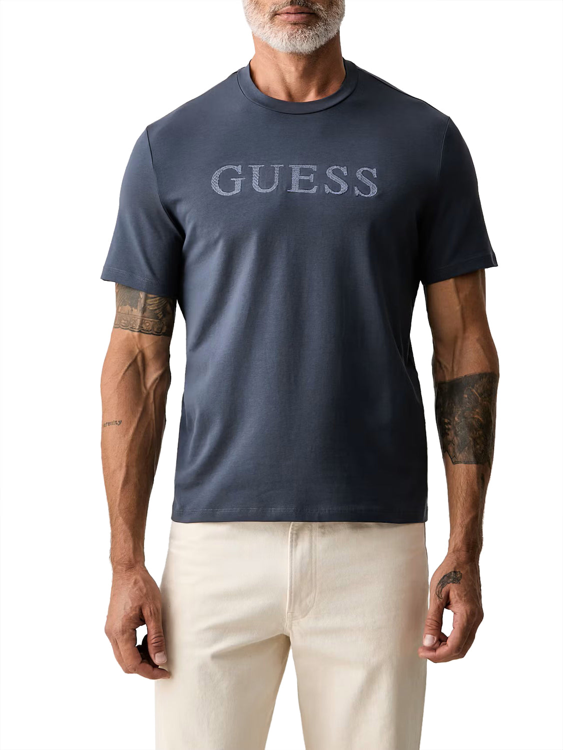 GUESS ATHLEISURE 1 USCITA Guess T-Shirt Con Logo Ricamato - Blu Grey Shadow Blue