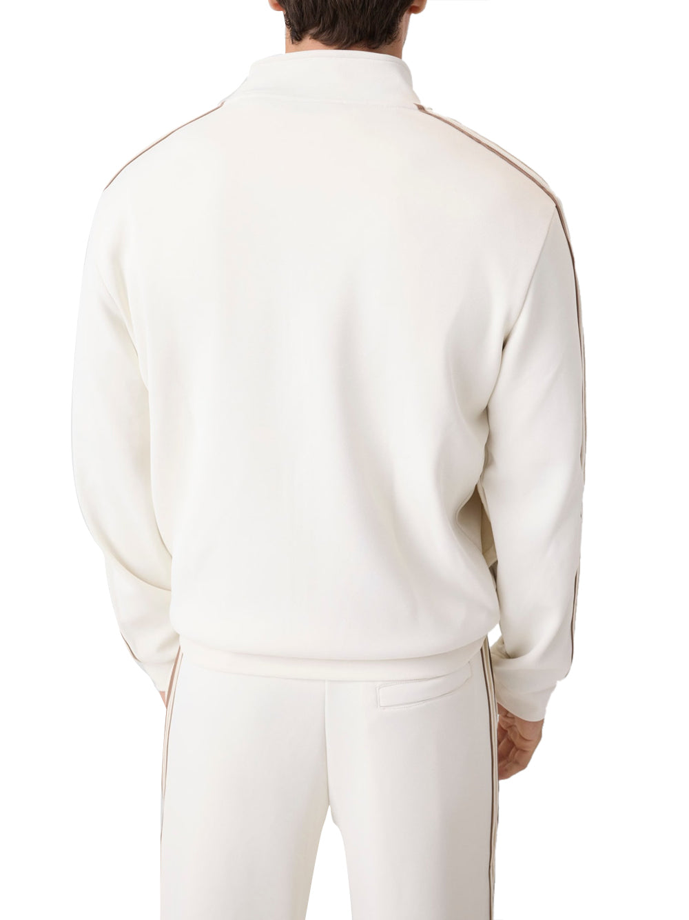 GUESS ATHLEISURE 1 USCITA Guess Felpa Vicktor Con Bande Laterali - Bianco Mountain White