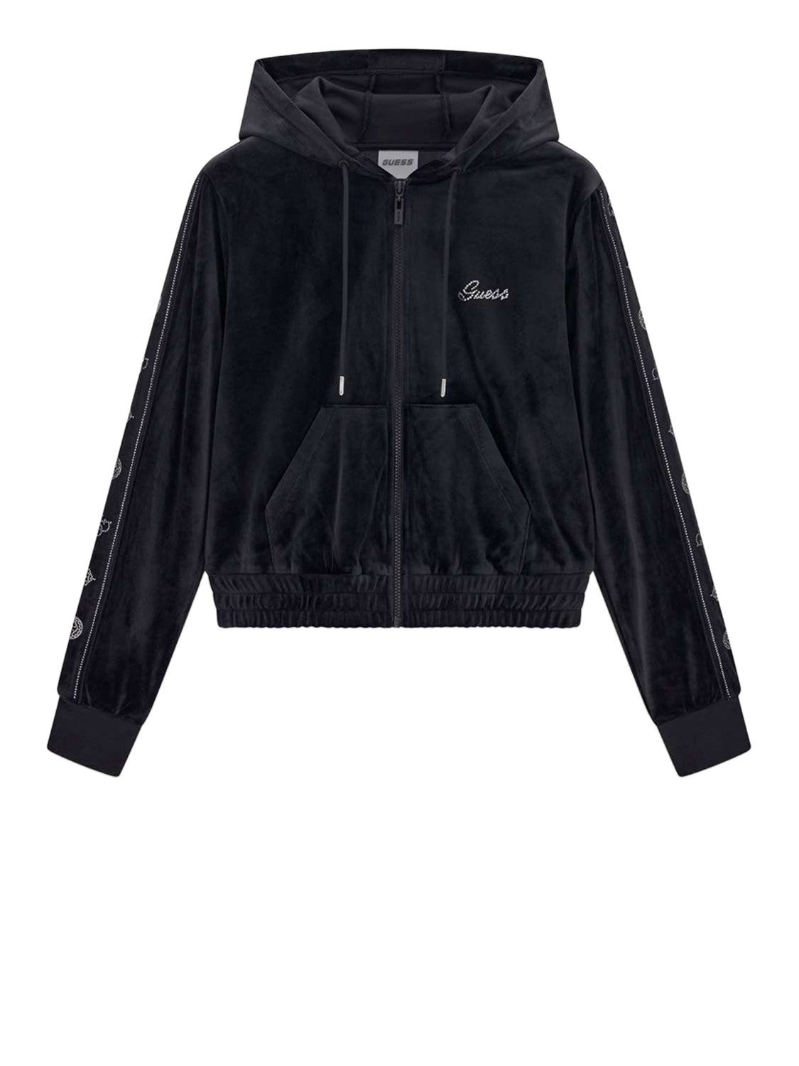GUESS ATHLEISURE 2 USCITA Felpa Guess Amalia Full Zip Hoodie Sweatsh - Nero Jet Black A996