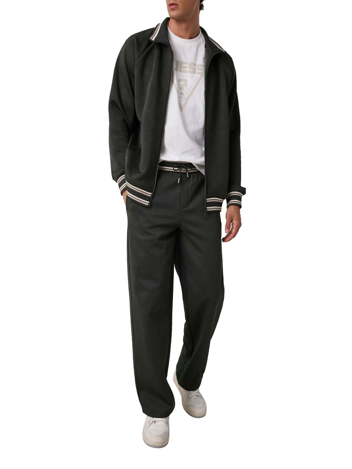 GUESS ATHLEISURE 2 USCITA Pantatuta Guess Wallace Verde Scuro Hunter Green