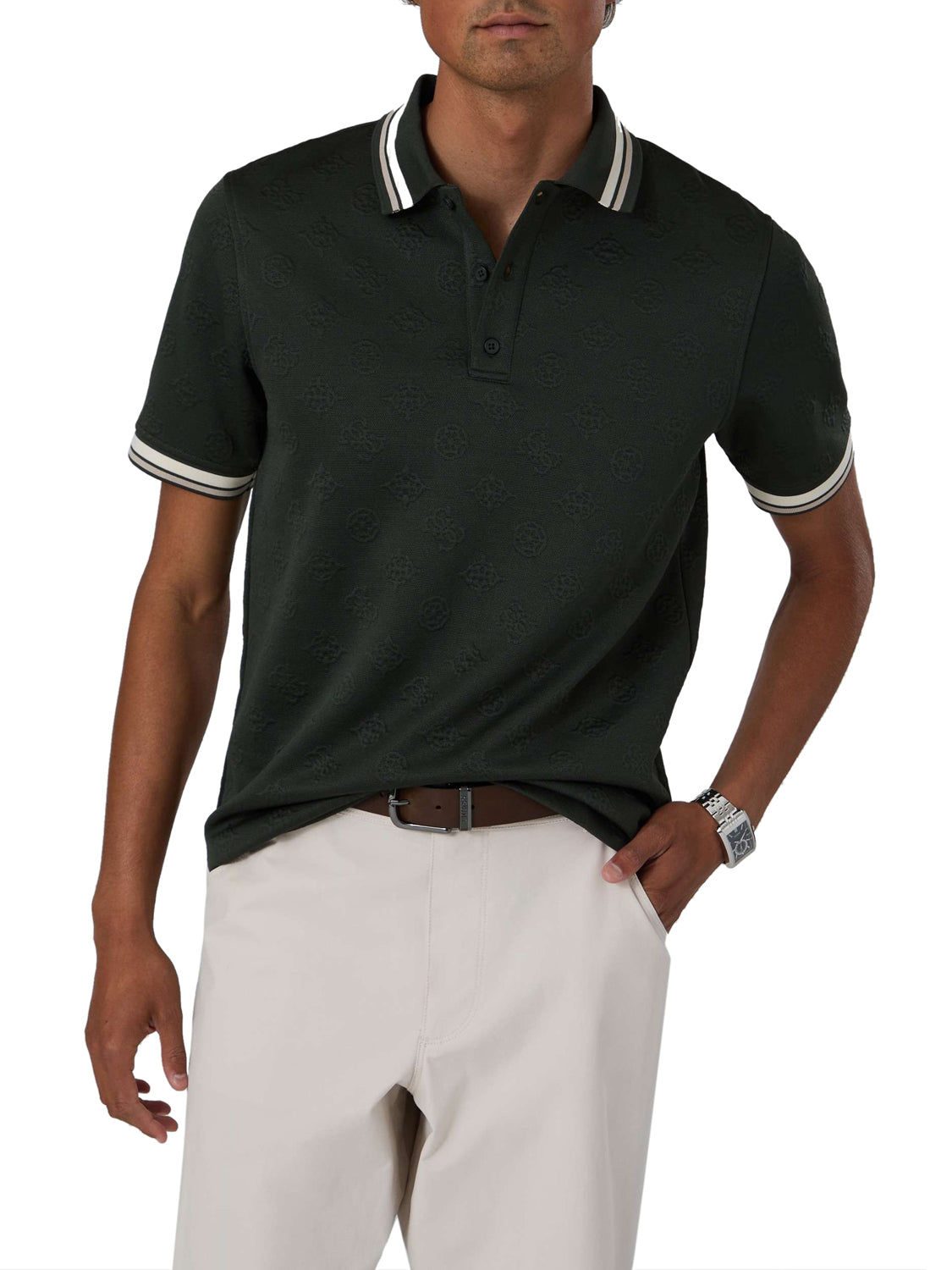 GUESS ATHLEISURE 2 USCITA Guess Polo Wallace Verde Scuro Hunter Green
