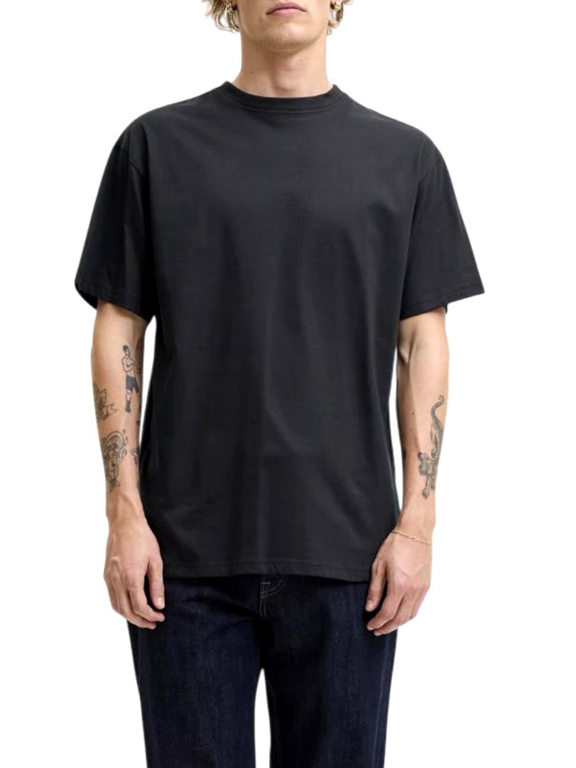 JACK&JONES ESSENTIALS Jack&Jones T-Shirt In Tinta Unita Nero BLACK