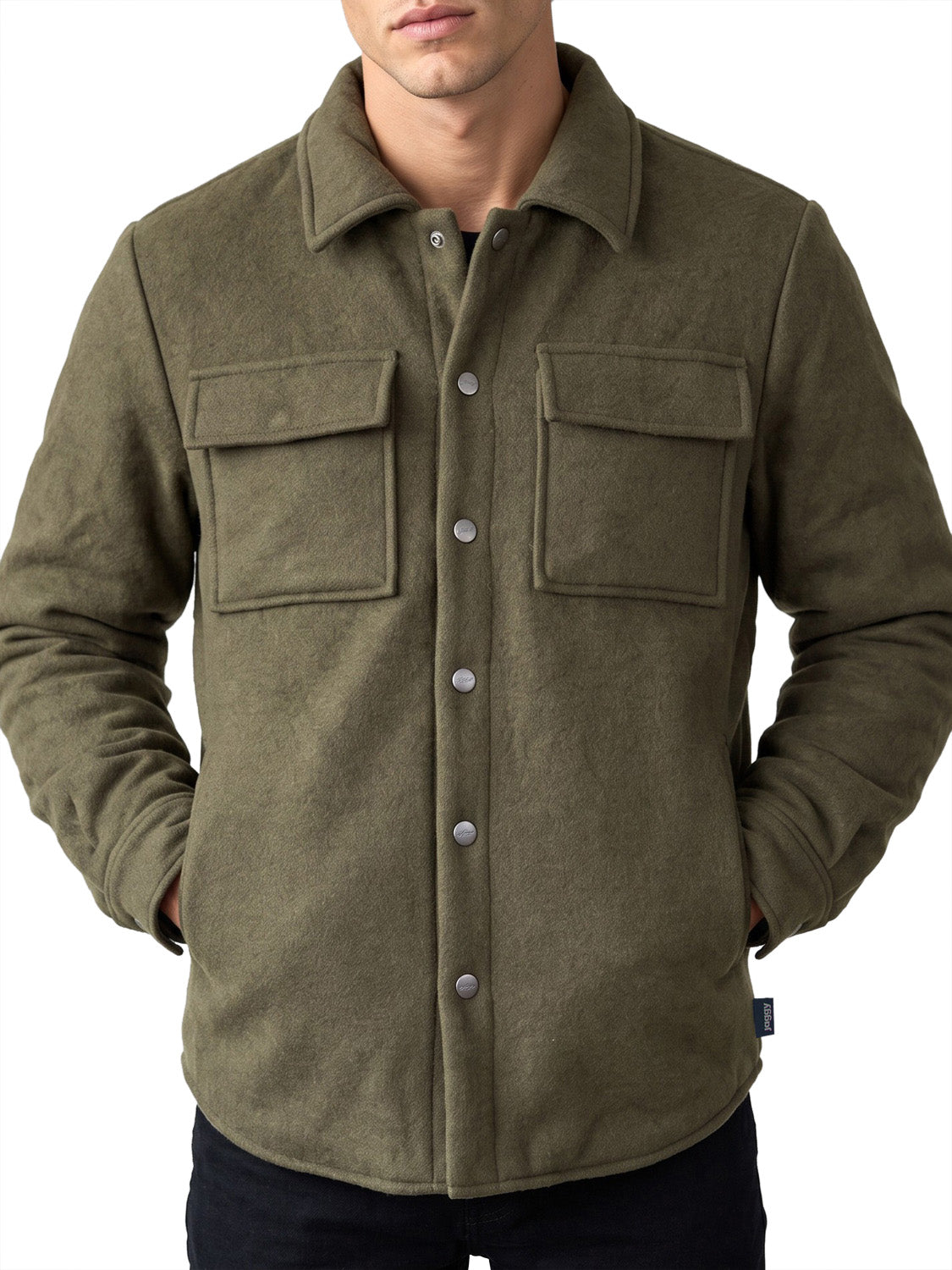 JAGGY Camicia Jaggy GAVIN - Verde Oliva Dark olive