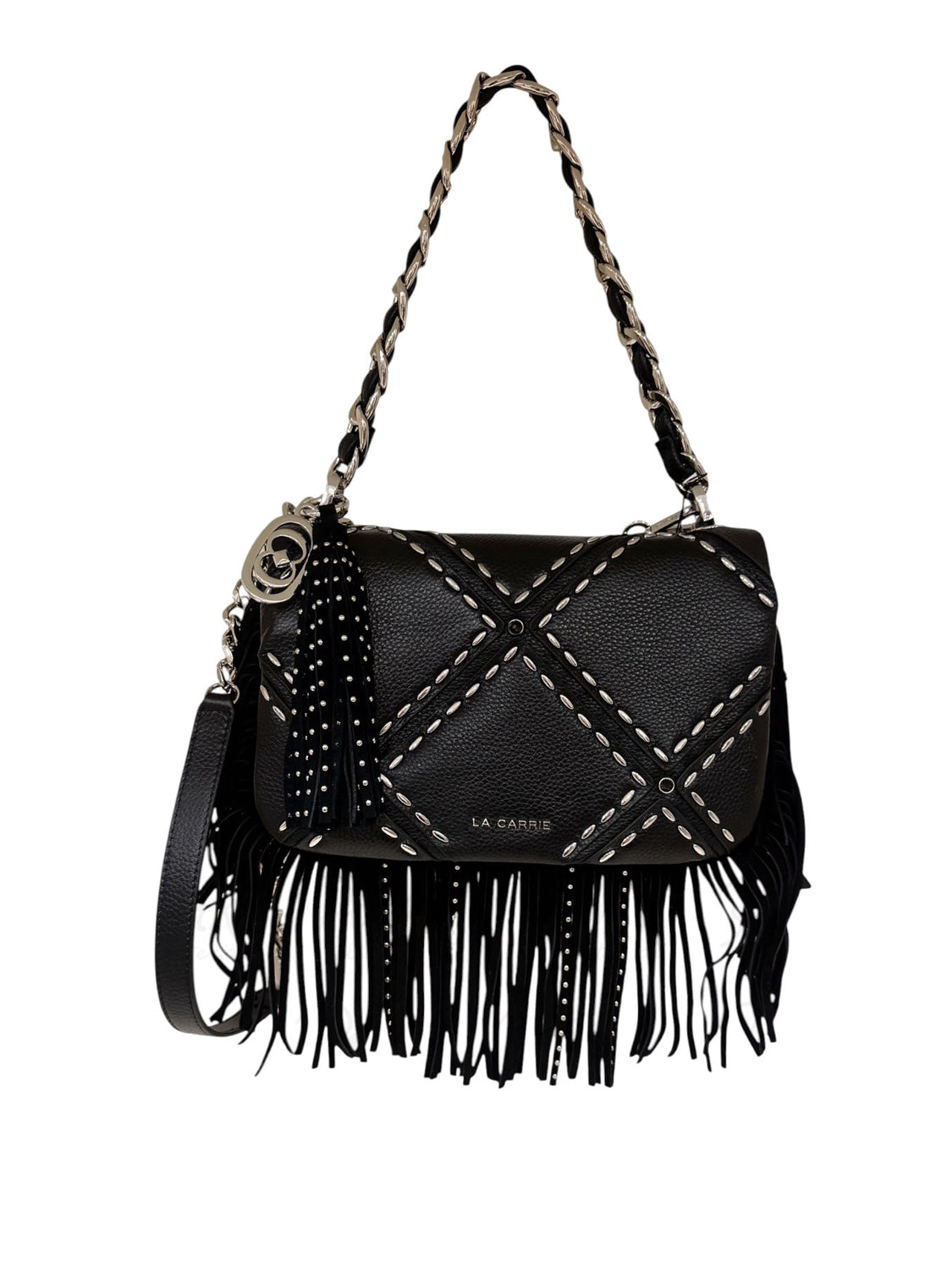 LA CARRIE Borsa Rock Med.Isabel Tumbled Leather La Carrie - Nero BLACK