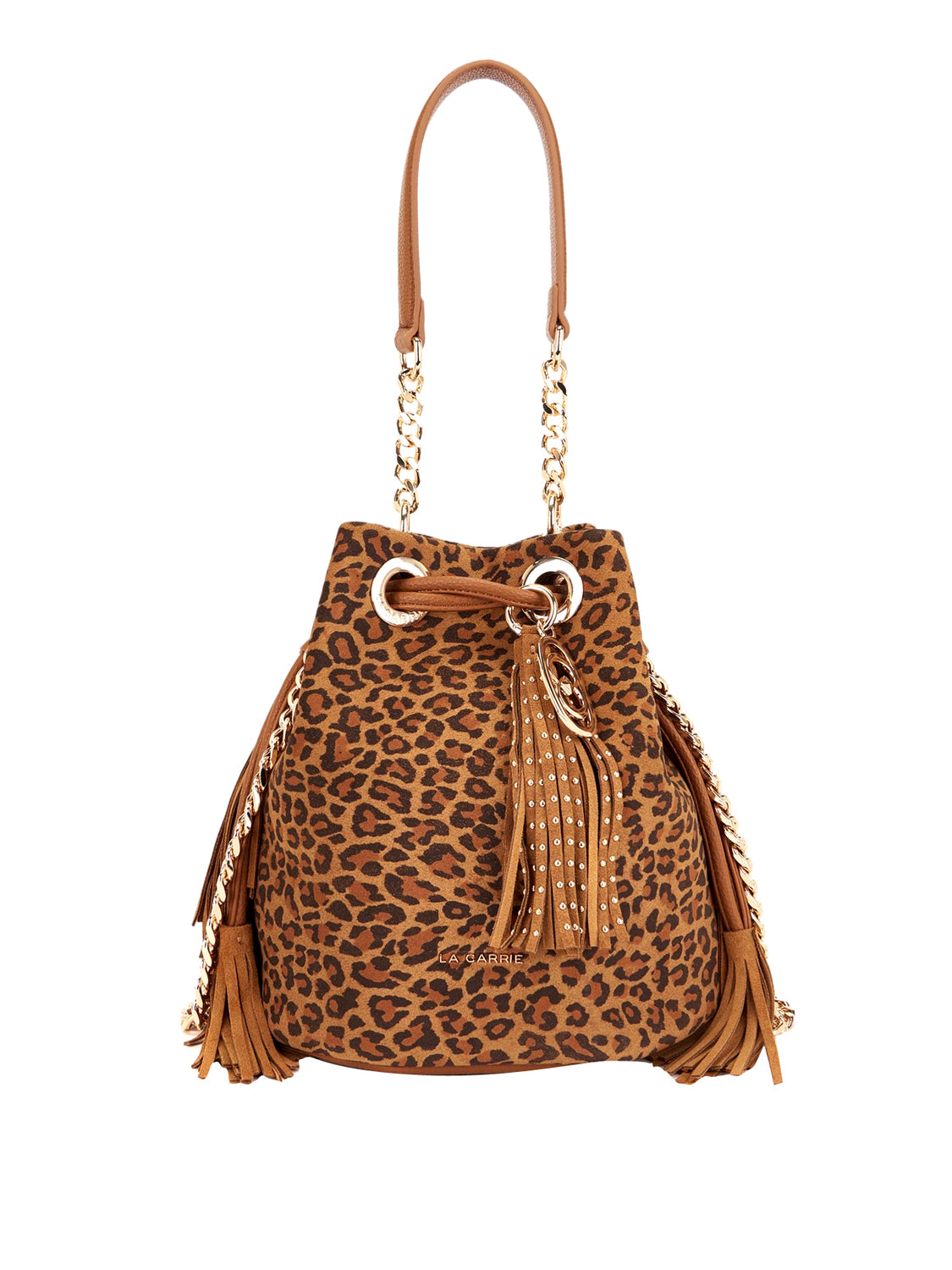 LA CARRIE Borsa Lio Bucket Suede Animalier La Carrie - Marrone BROWN