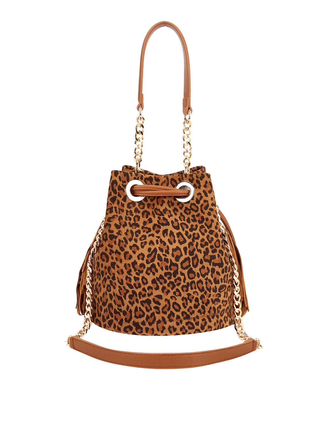 LA CARRIE Borsa Lio Bucket Suede Animalier La Carrie - Marrone BROWN