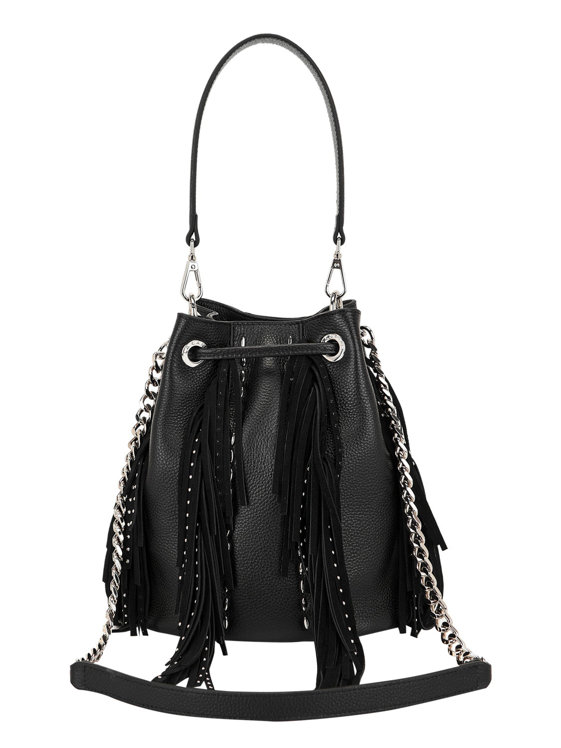 La Carrie Borsa Rock Bucket Tumbled Leather La Carrie - Nero BLACK