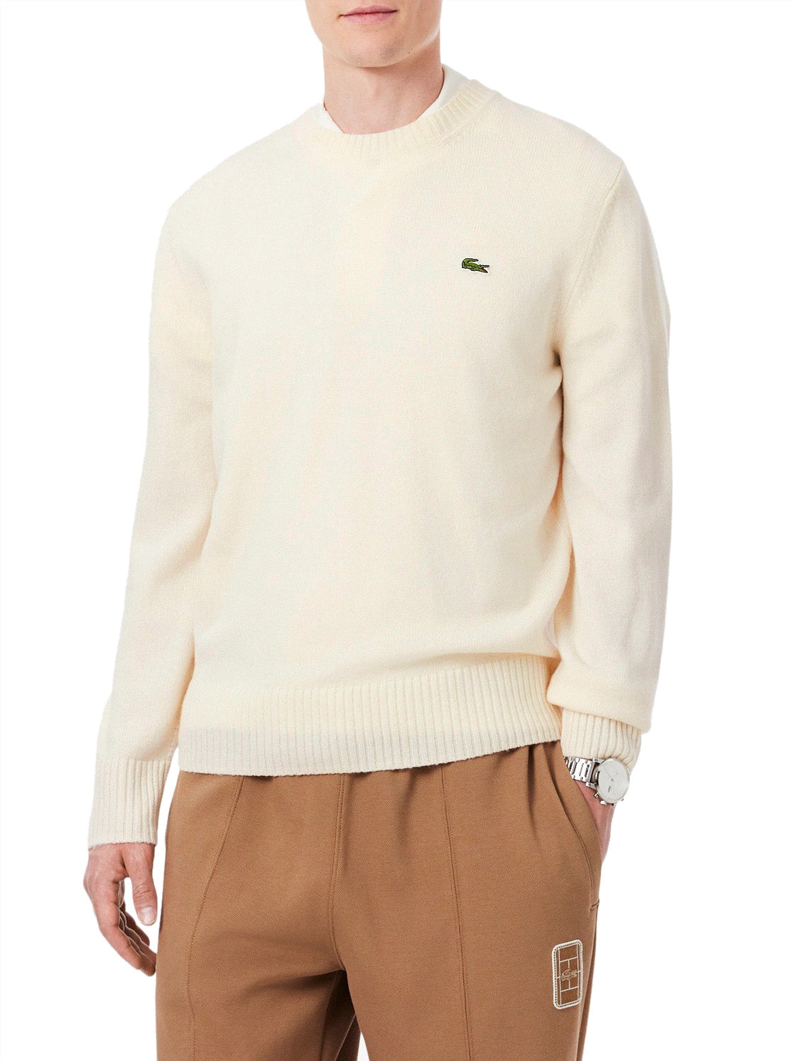 LACOSTE Maglione Lacoste Logo Frontale Bianco Bianco