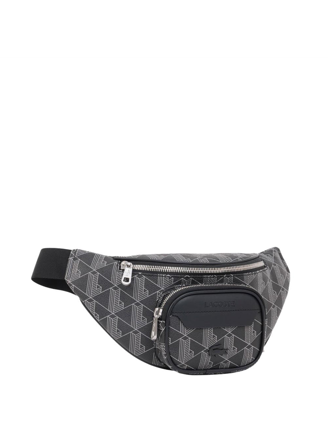 Lacoste Marsupio In Canvas Con Monogramma The Blend Nero Nero