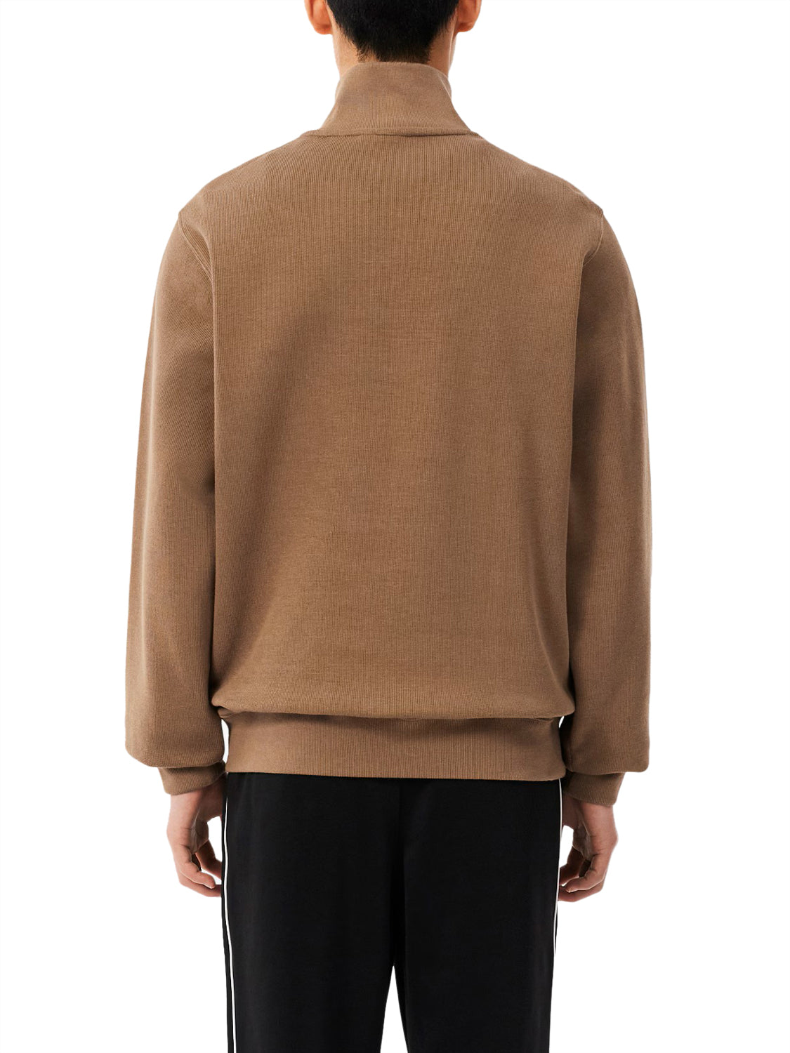 LACOSTE Lacoste Felpa Interlock A Collo Alto Con Zip - Marrone Marrone