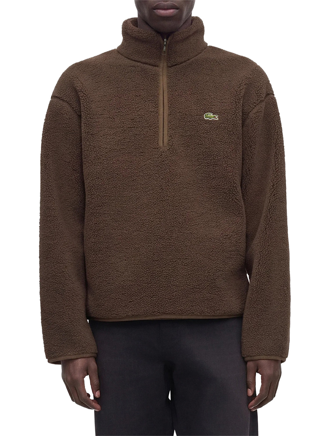 Lacoste Felpa Logo Frontale Lascoste Marrone Marrone