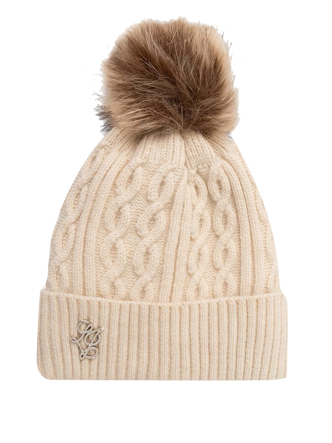 Liu Jo Cappello In Maglia A Trecce Con Pompon Liu Jo - Burro BURRO