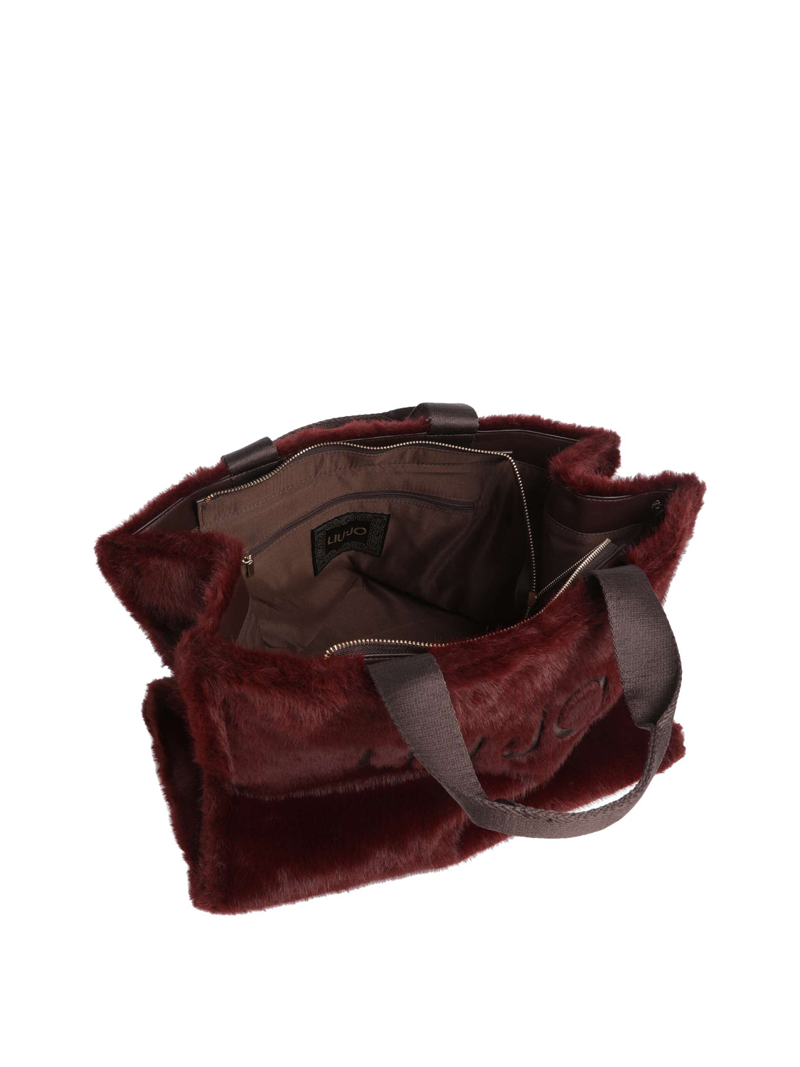 LIU JO SOFT1 Borsa Tote Grande In Teddy Liu Jo - Rosso Scuro Red Aubergine