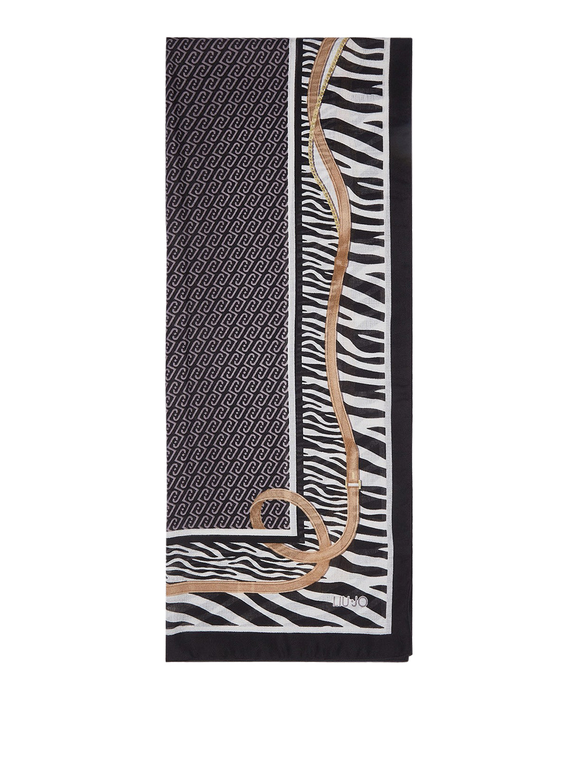 LIU JO SOFT1 Sciarpa Animalier Con Cinturini Liu Jo - Nero BLACK