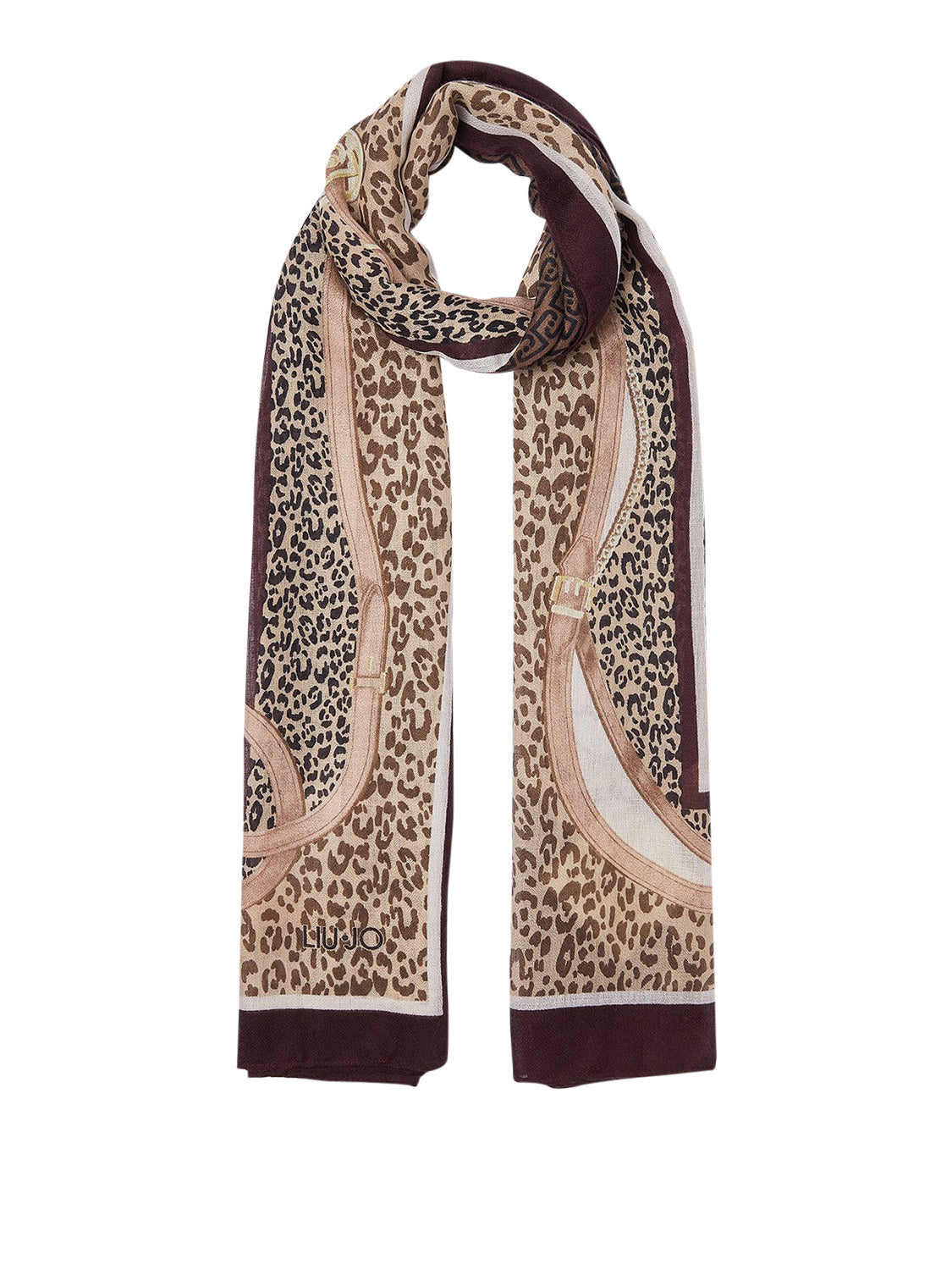 LIU JO SOFT1 Sciarpa Animalier Con Cinturini Liu Jo - Melanzana Red Aubergine