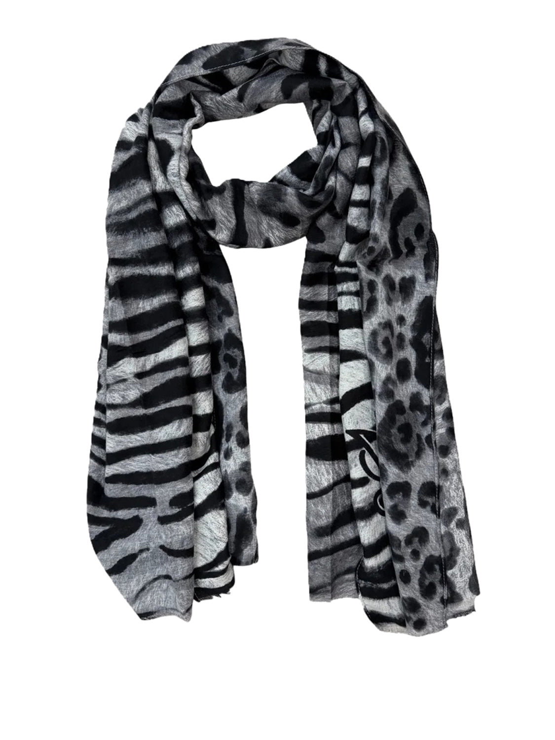 LIU JO SOFT1 Sciarpa Animalier Zebrata Liu Jo - Nero BLACK