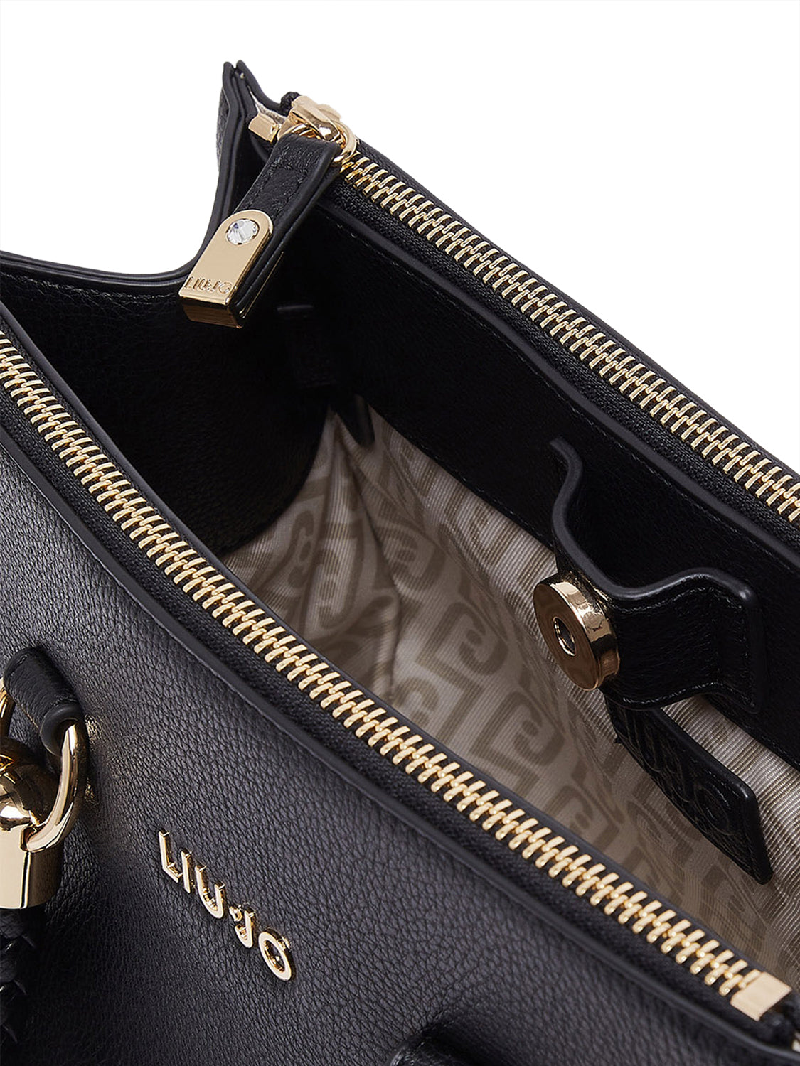 LIUJO ACCESSORI1 Liu Jo Borsa A Tracolla Logo Frontale Nero BLACK