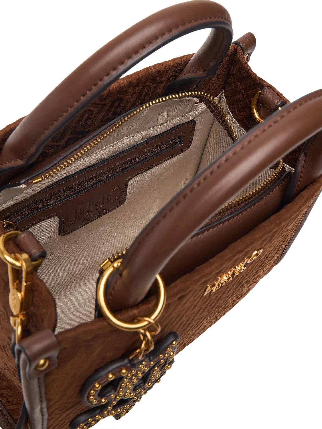 Liu Jo Borsa A Mano Ridhi S Tote Con Stampa Monogram Liu Jo - Tabacco Tabacco