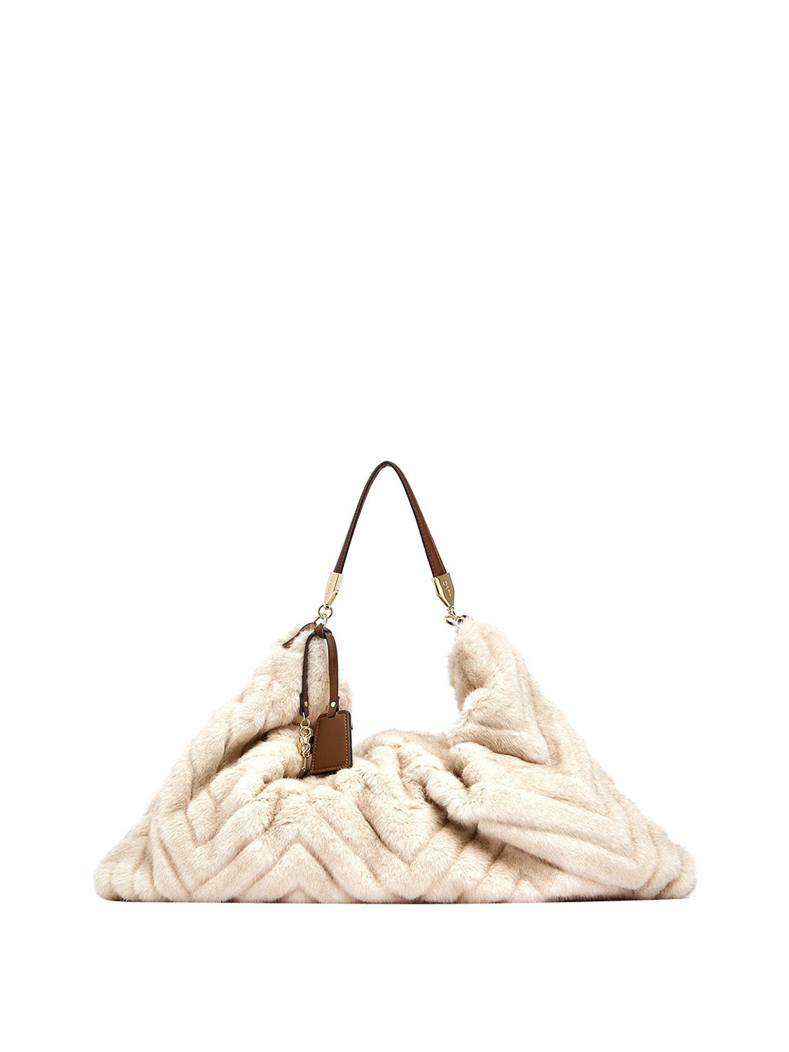 LIUJO ACCESSORI1 Borsa Grande In Pelliccia Sintetica Liu Jo - Crema CREAM