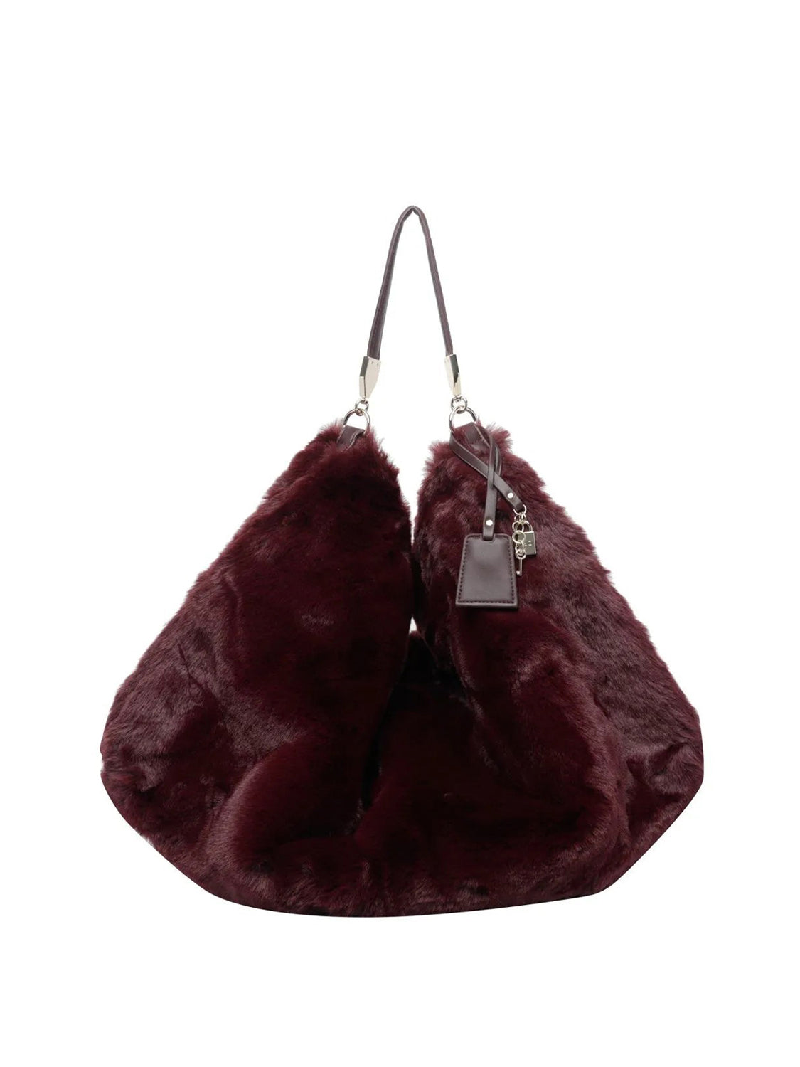 LIUJO ACCESSORI1 Borsa Grande In Pelliccia Sintetica Liu Jo - Red Aubergine Red Aubergine