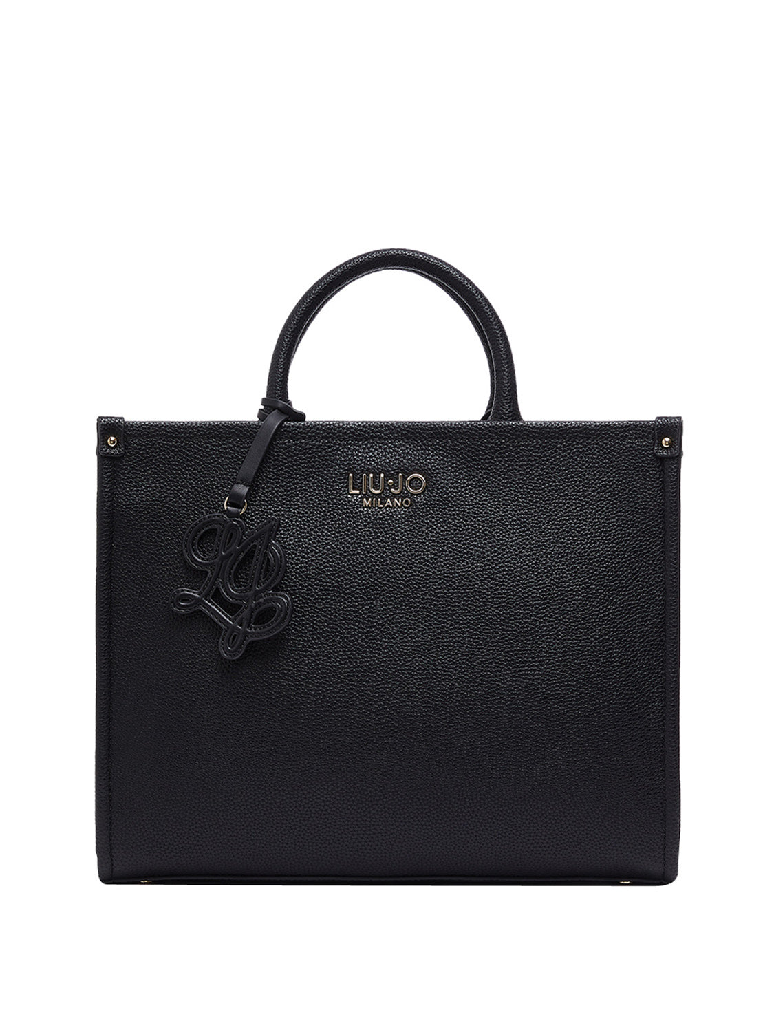 LIUJO ACCESSORI1 Liu Jo Borsa A Mano Media Logo Frontale Nero BLACK