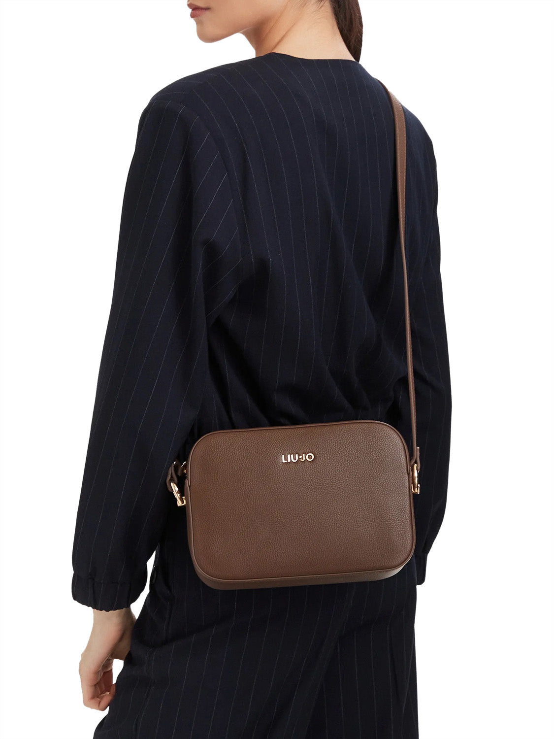 LIUJO ACCESSORI1 Liu Jo Borsa A Tracolla Media Logo Frontale Dark Mocha Dark Mocha