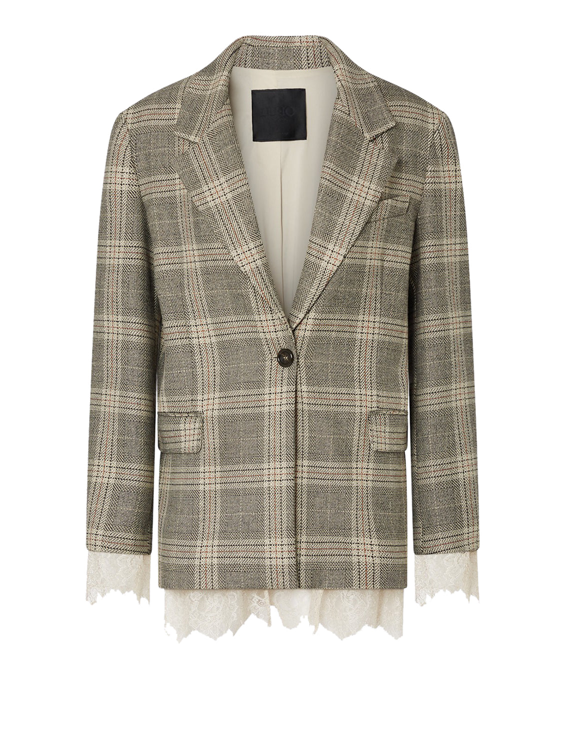 LIU.JO BLACK Liu Jo Blazer Check Con Dettagli In Pizzo Nero Sandy Big Check
