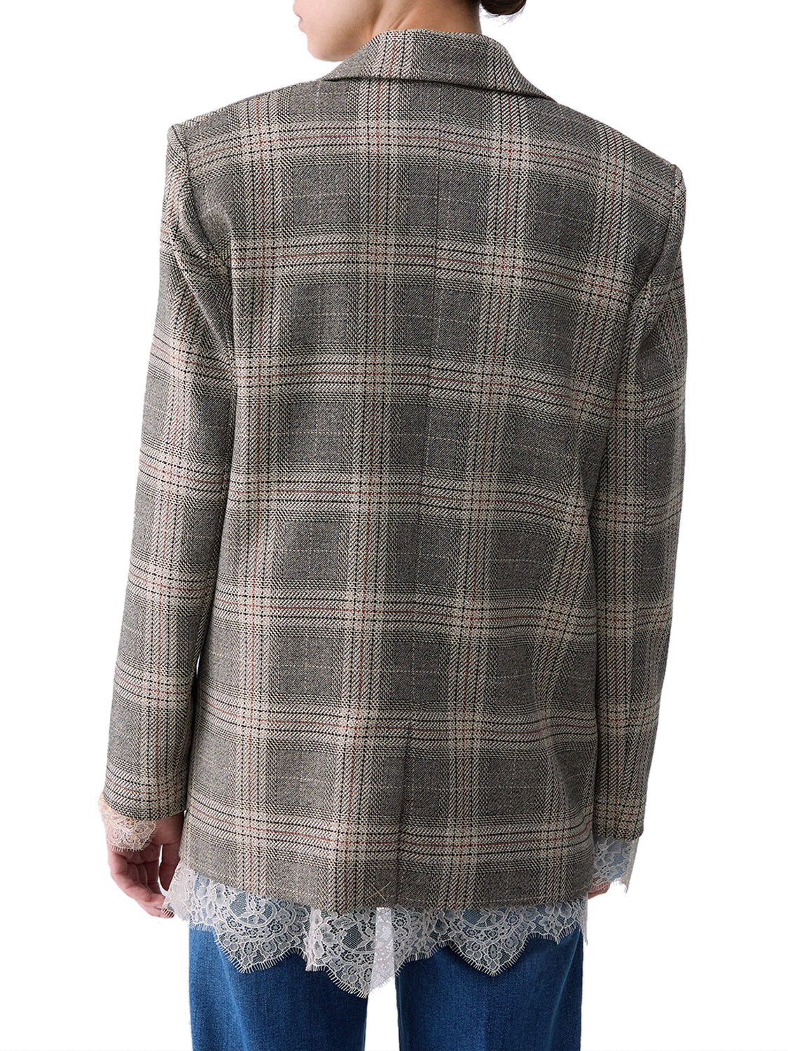 LIU.JO BLACK Liu Jo Blazer Check Con Dettagli In Pizzo Nero Sandy Big Check