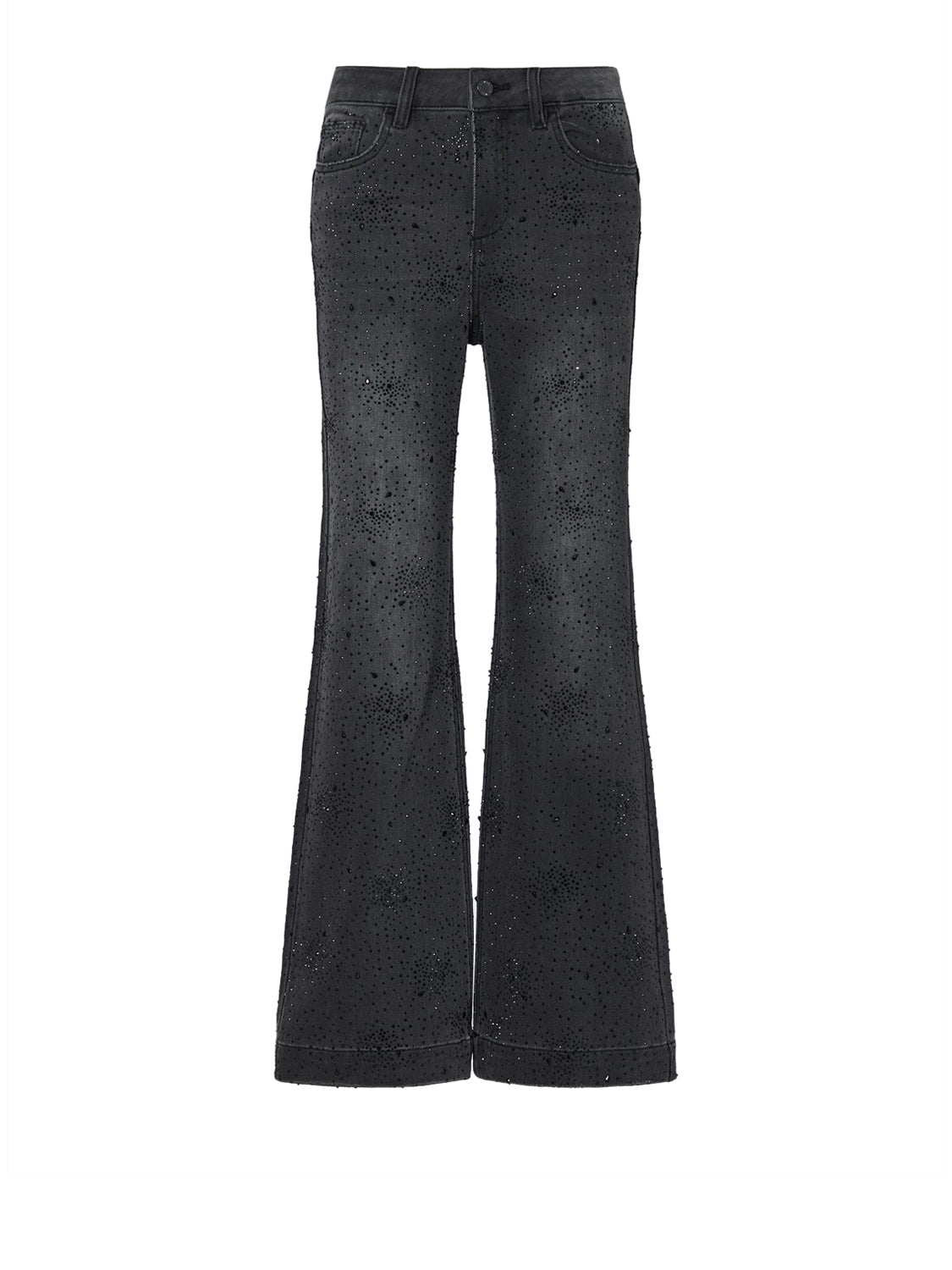 LIUJO DENIM Jeans Straight Con Strass Liu Jo - Denim Nero Den.Black Glam Wash