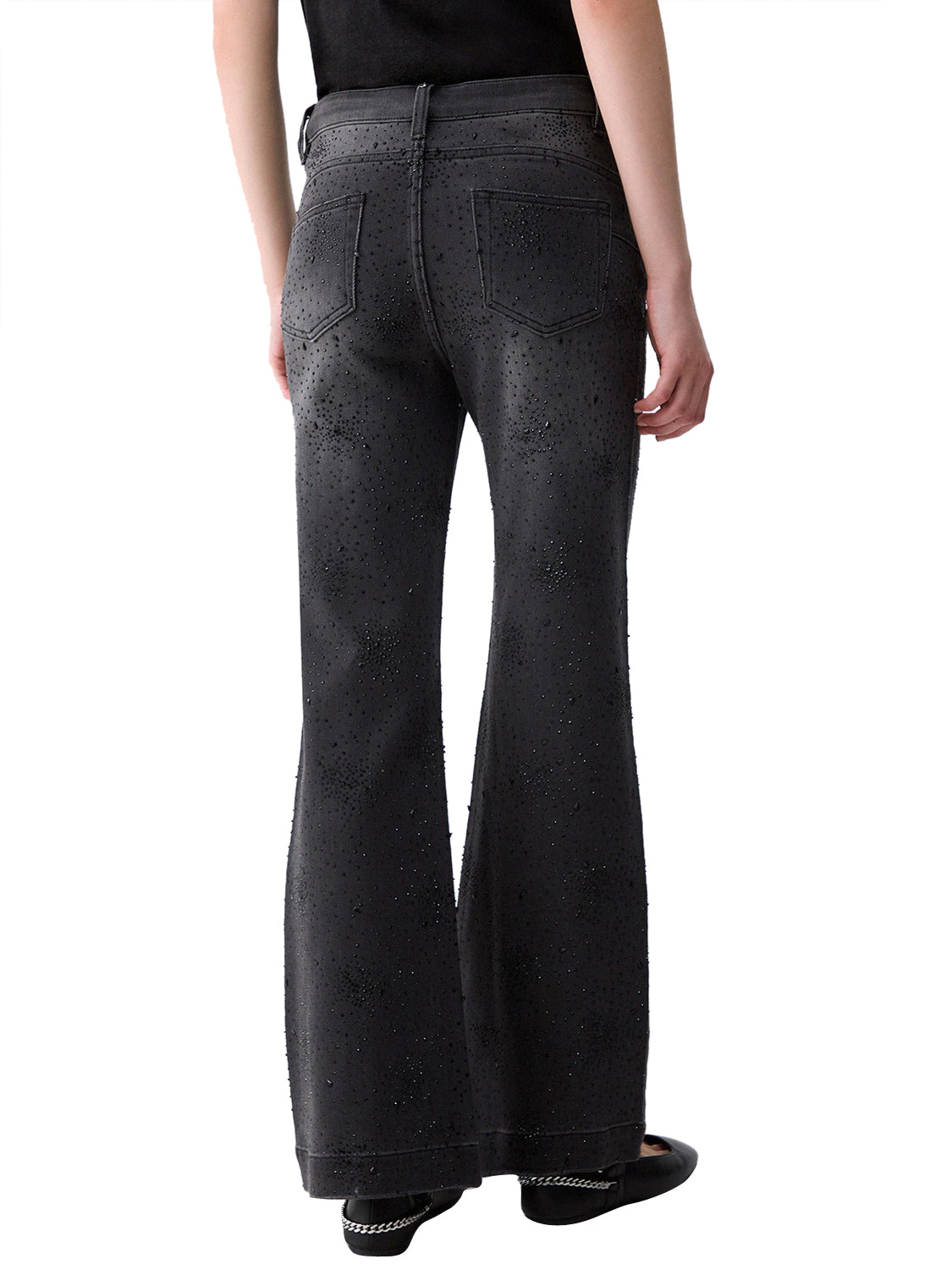 LIUJO DENIM Jeans Straight Con Strass Liu Jo - Denim Nero Den.Black Glam Wash