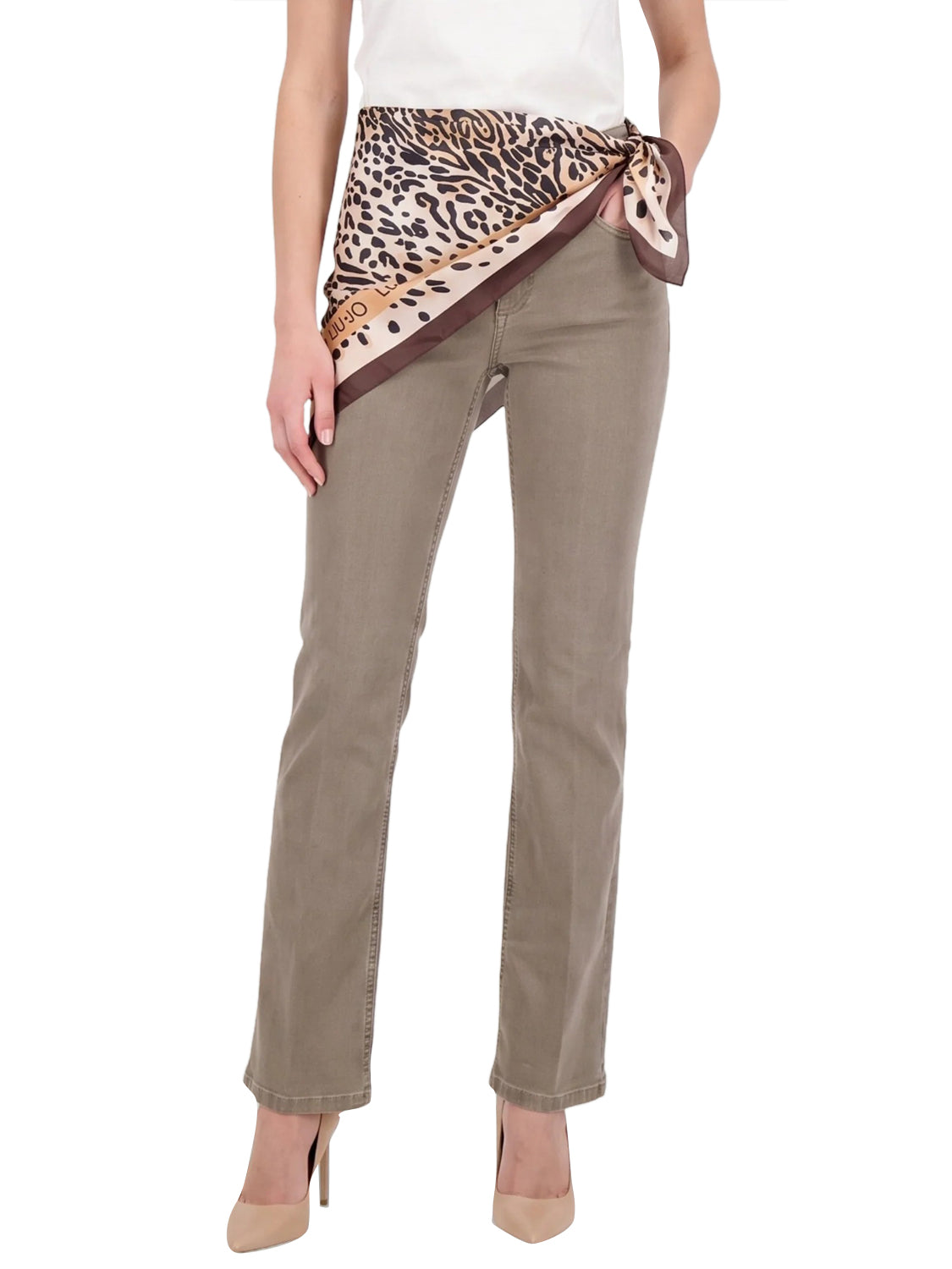 LIUJO DENIM Jeans Straight Glam con Foulard Liu Jo - Zenzero DENIM