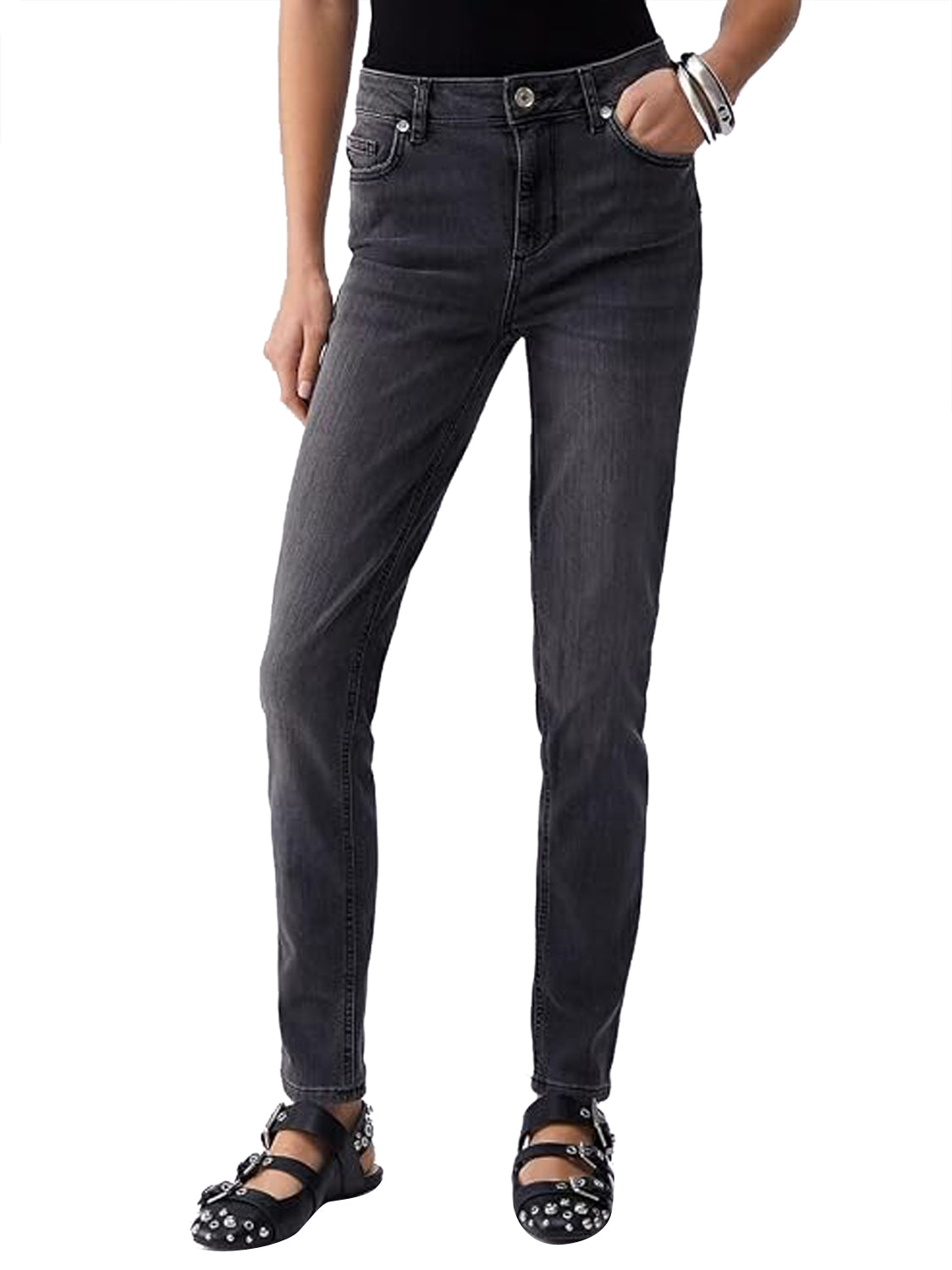LIUJO DENIM Jeans Skinny A Vita Alta Liu Jo - Denim Grigio DENIM
