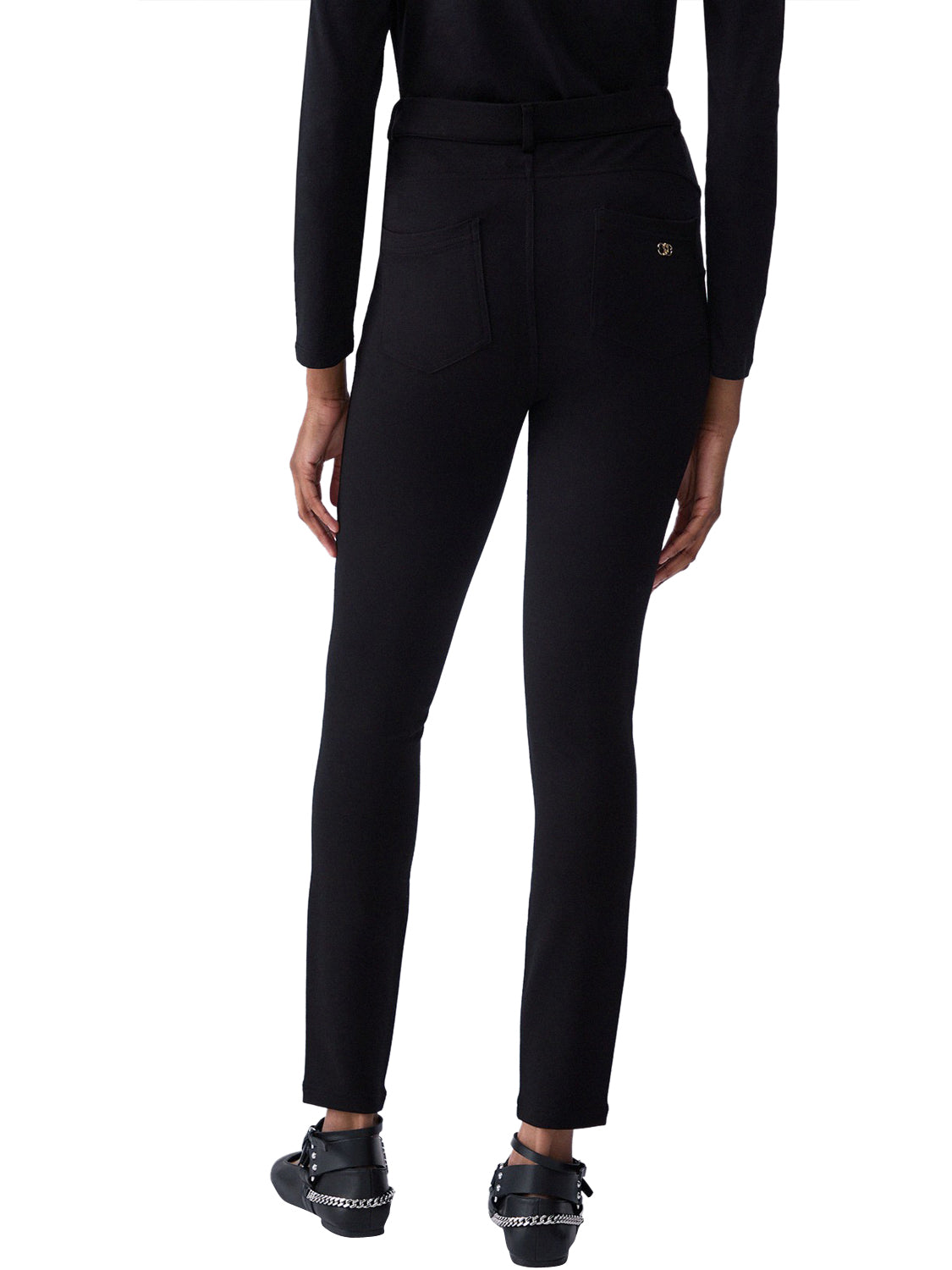 LIUJO SPORT Pantaloni Skinny Con Ricamo Gioiello Liu Jo - Nero/Ramage Nero/Ramage