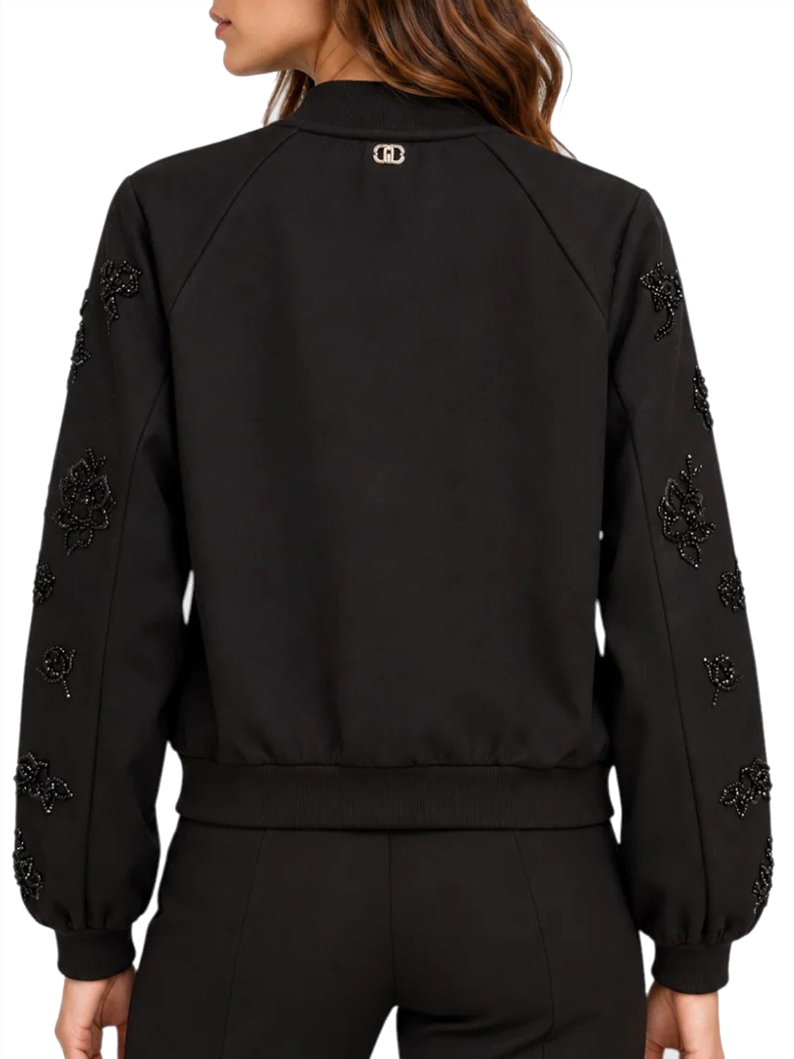 LIUJO SPORT Felpa con ricami Gioiello Liu Jo - Nero Nero/All Over Flower