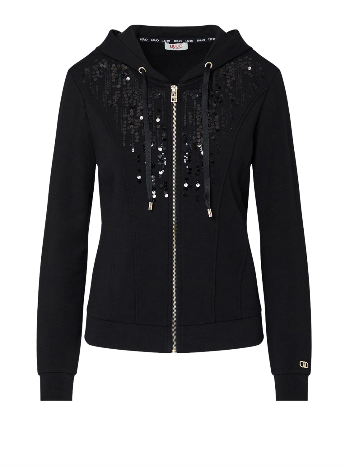 LIUJO SPORT Felpa Con Cappuccio E Paillettes Liu Jo - Nero BLACK