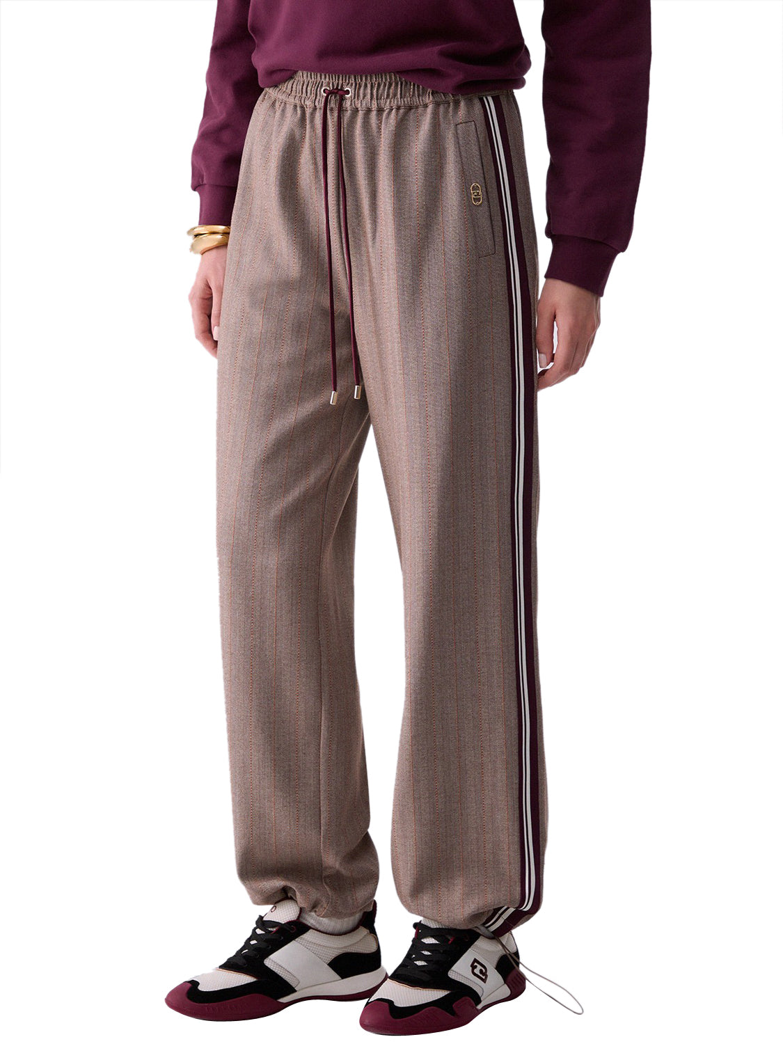 LIUJO SPORT Pantaloni Regular Fit Liu Jo Sport - Brown Rust Stripes Brown Rust Stripe
