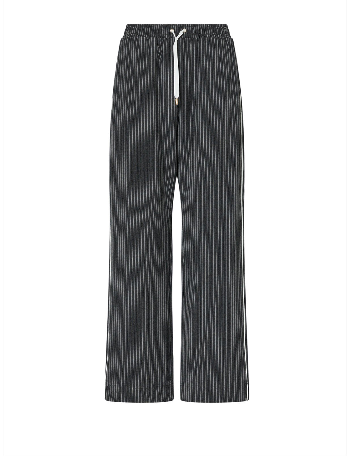 LIUJO SPORT Pantaloni Gessati Con Inserto In Pizzo Liu Jo - Grigio Acciaio Mel/Bco Lana