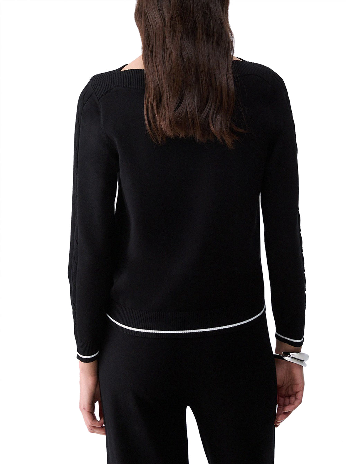 LIUJO SPORT Maglia Con Profili A Contrasto Liu Jo Sport - Nero Nero/Bianco Lana