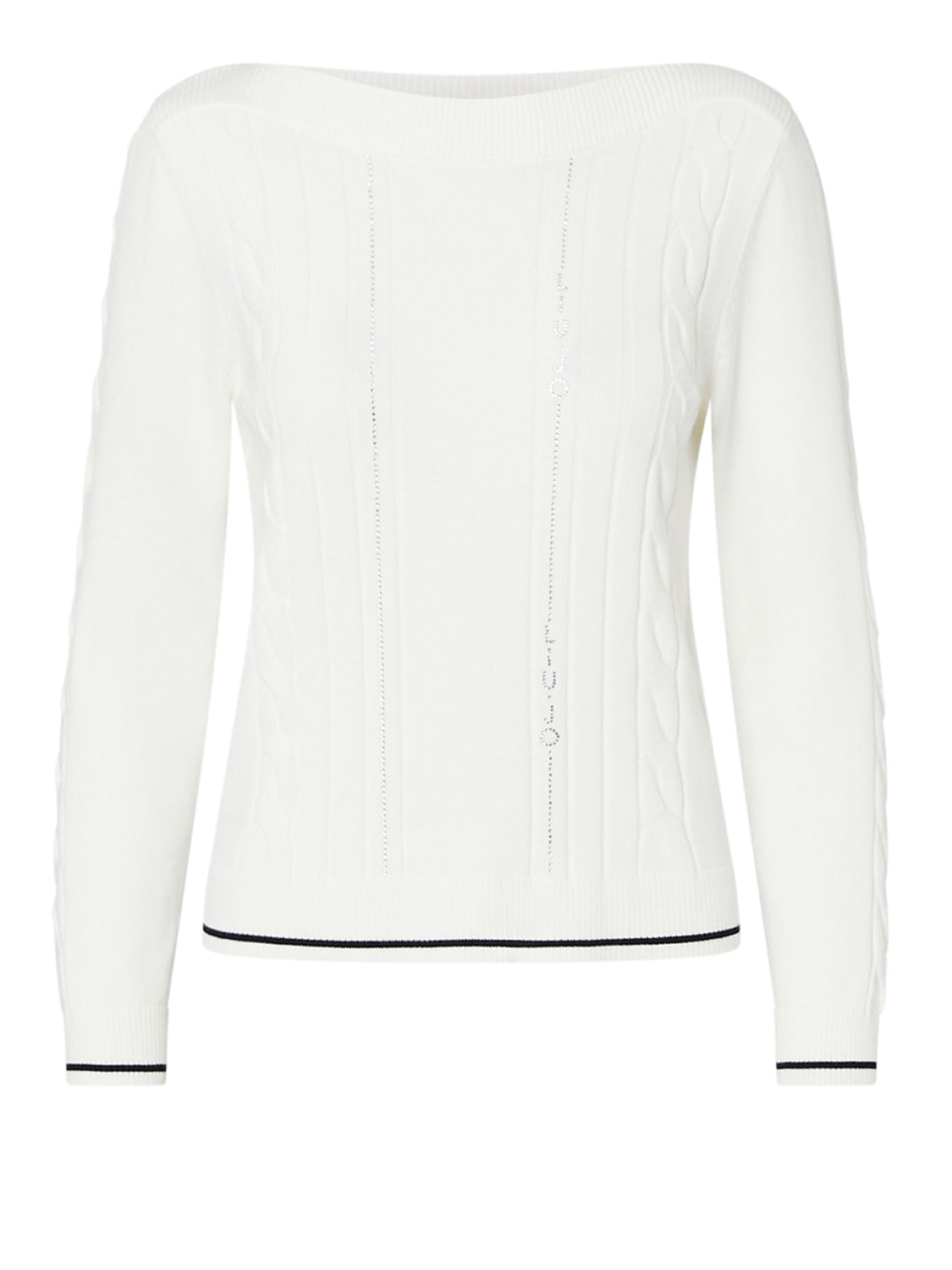 LIUJO SPORT Maglia Con Profili A Contrasto Liu Jo Sport - Bianco Bco Lana/Nero