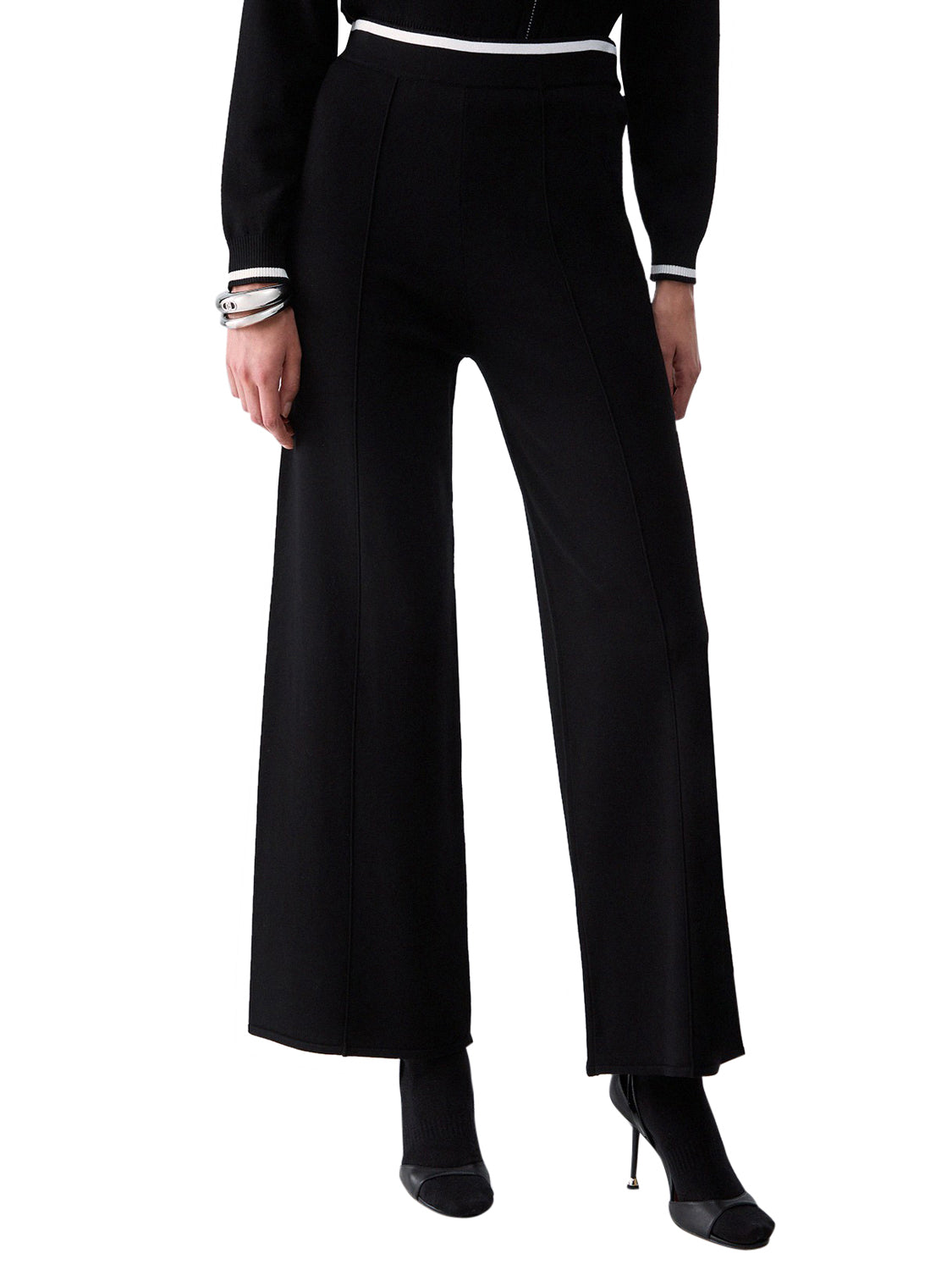 LIUJO SPORT Pantaloni In Maglia Liu Jo Sport - Nero/Bianco Nero/Bianco Lana